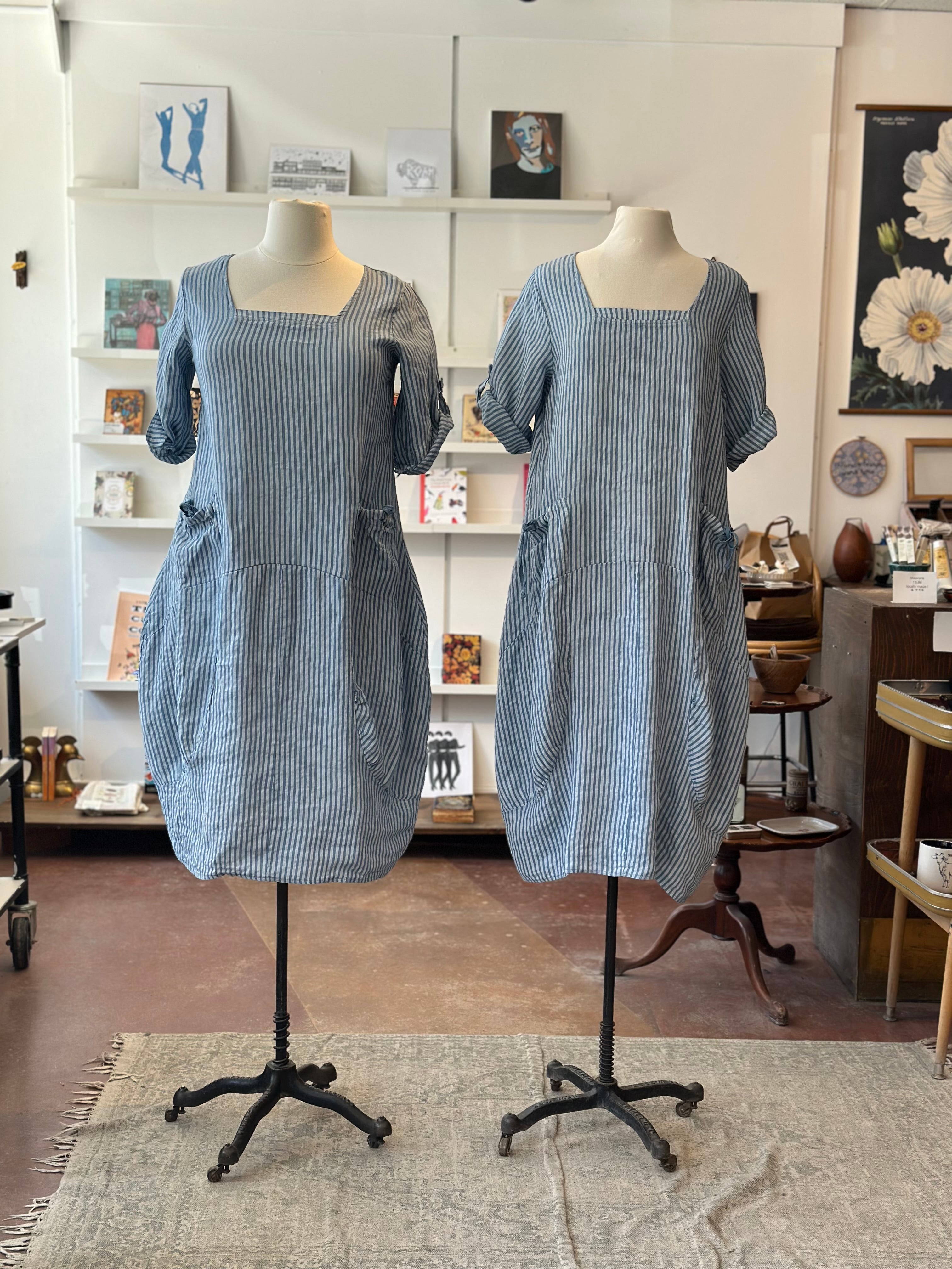 Maggie Linen Striped Dress