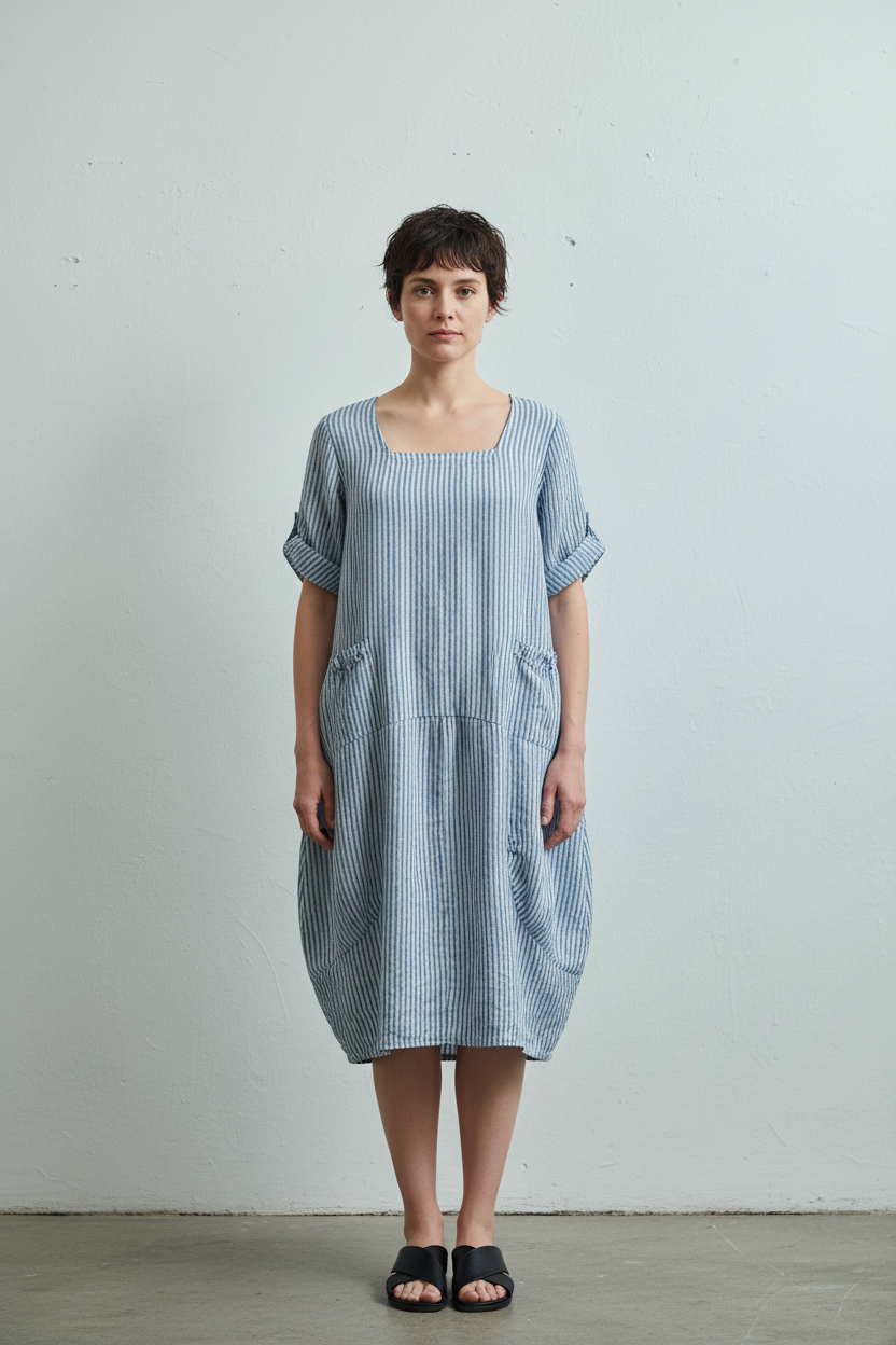 Maggie Linen Striped Dress