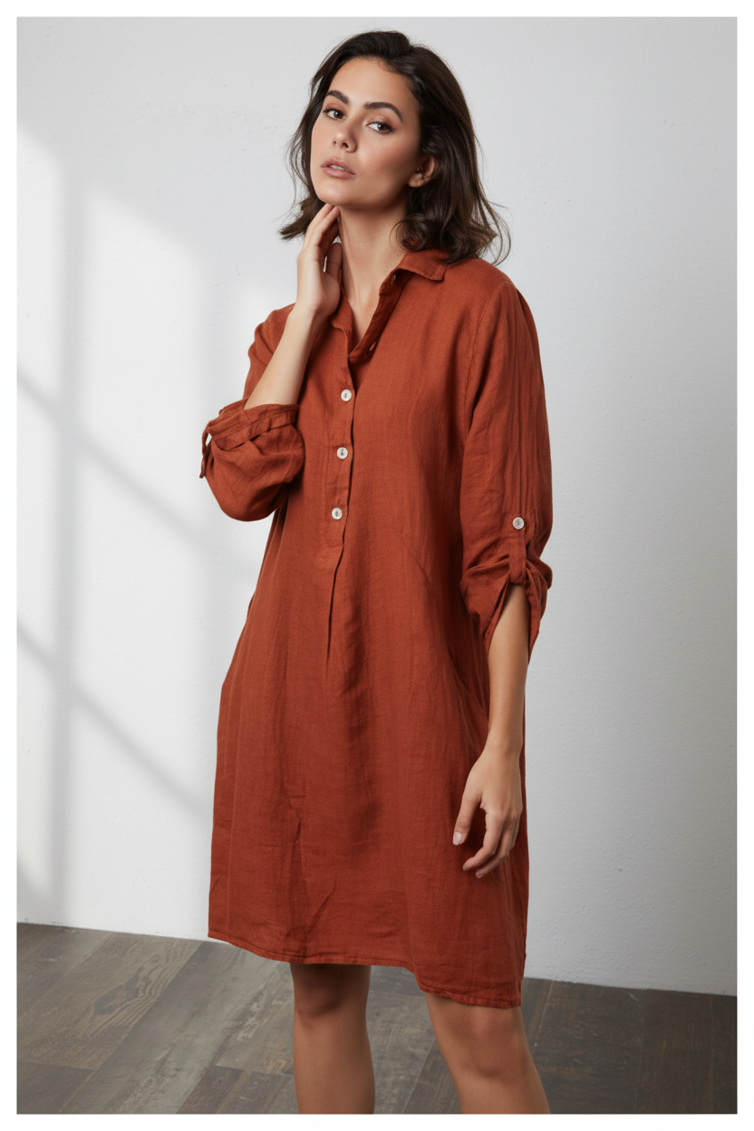Mary Linen Shirt Dress