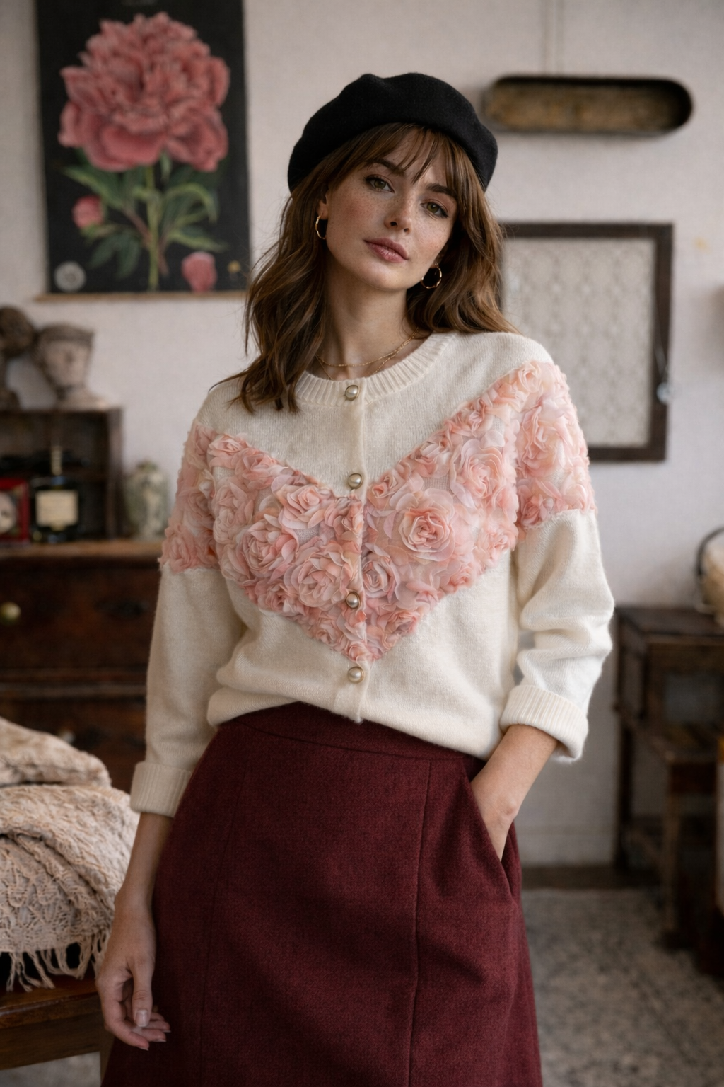 Floral Petal  Cardigan
