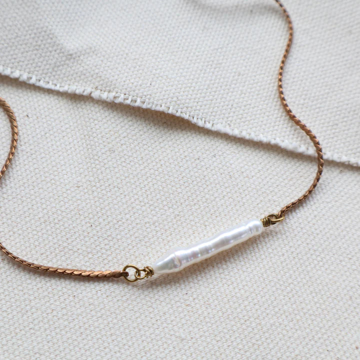 Pearl Bar Necklace - Out of the Blue