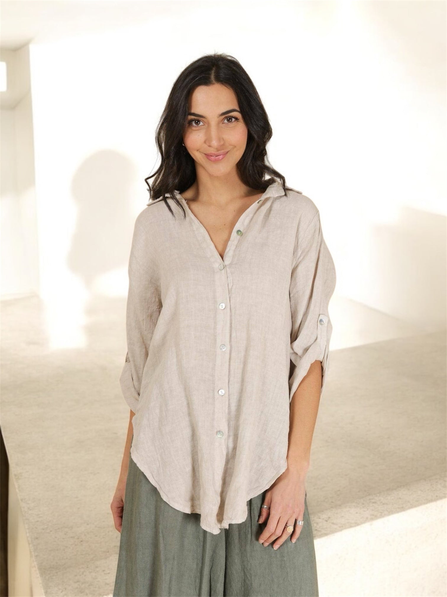 Maggie  linen shirt - Out of the Blue