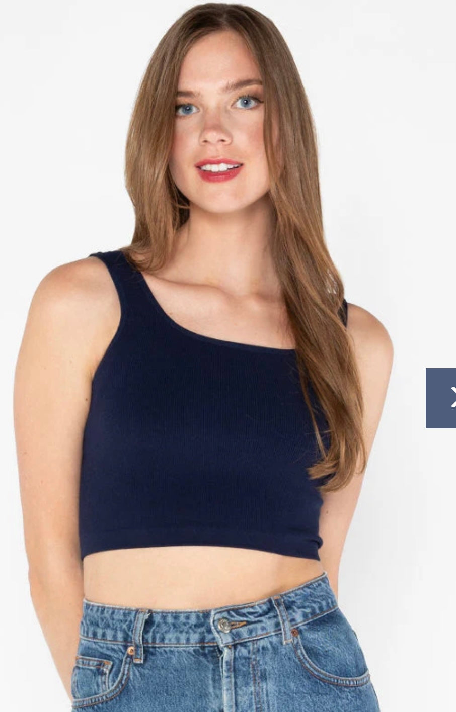 BAMBOO SQUARE NECK TANK - Out of the Blue