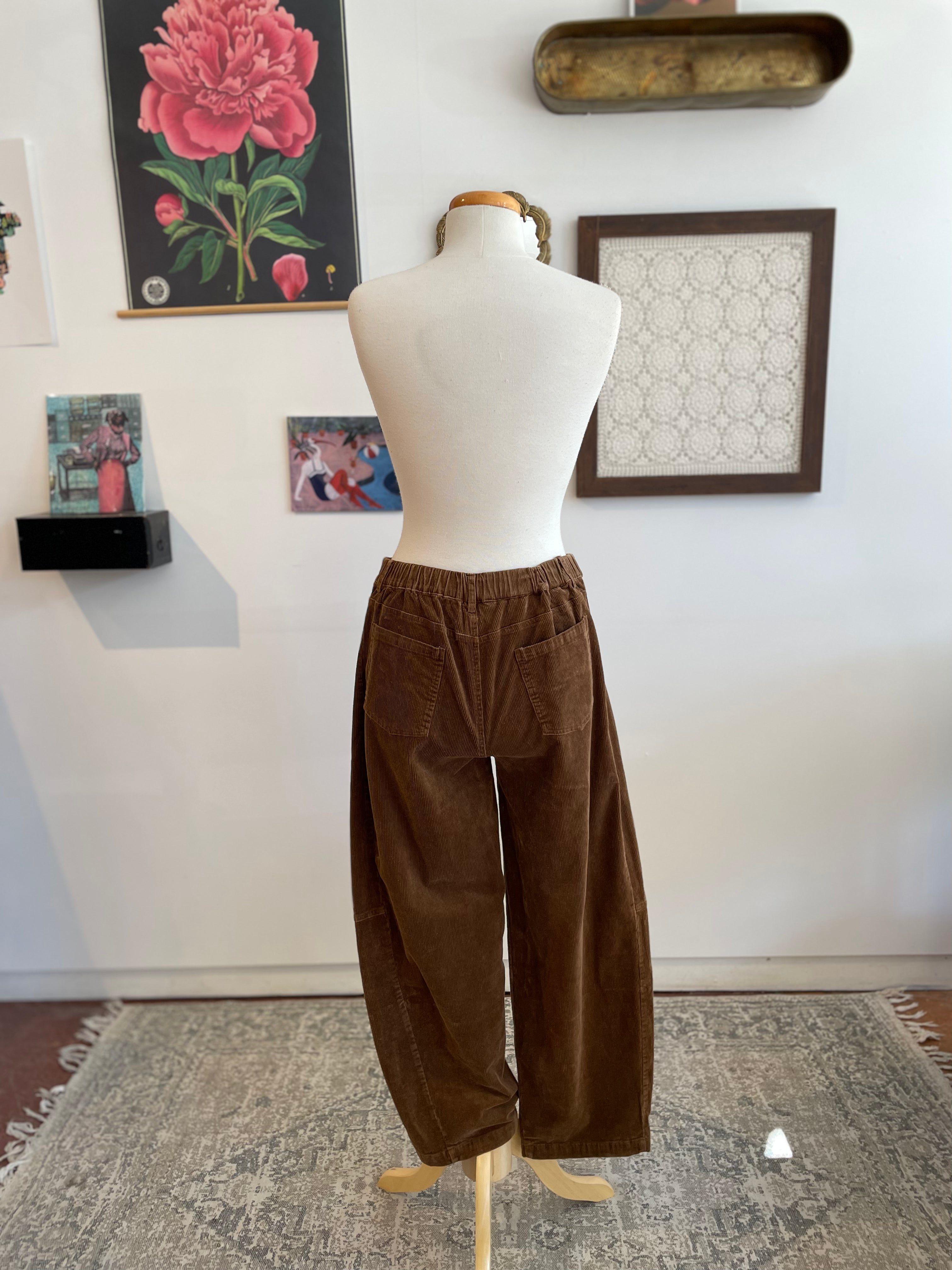 CORDUROY BARREL PANTS - Out of the Blue