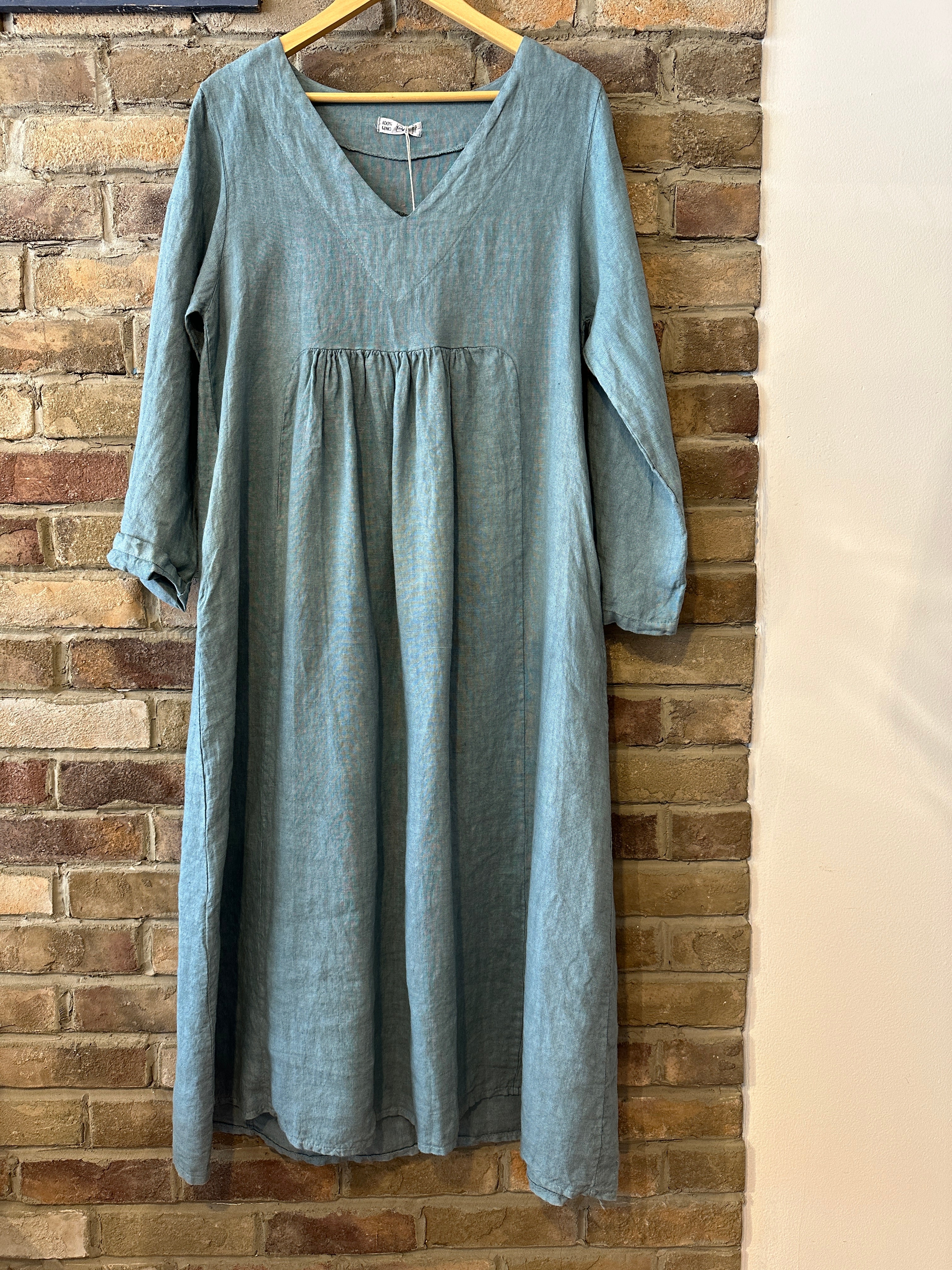 Greta Linen Dress - Out of the Blue