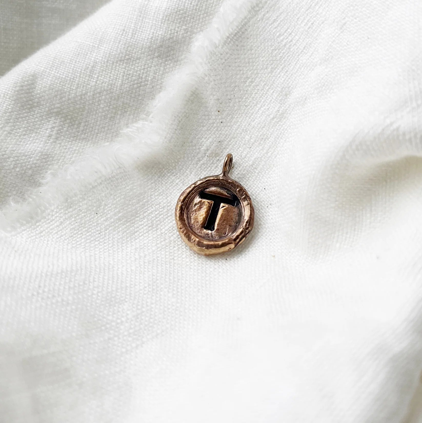 initial pendant - bronze - Out of the Blue