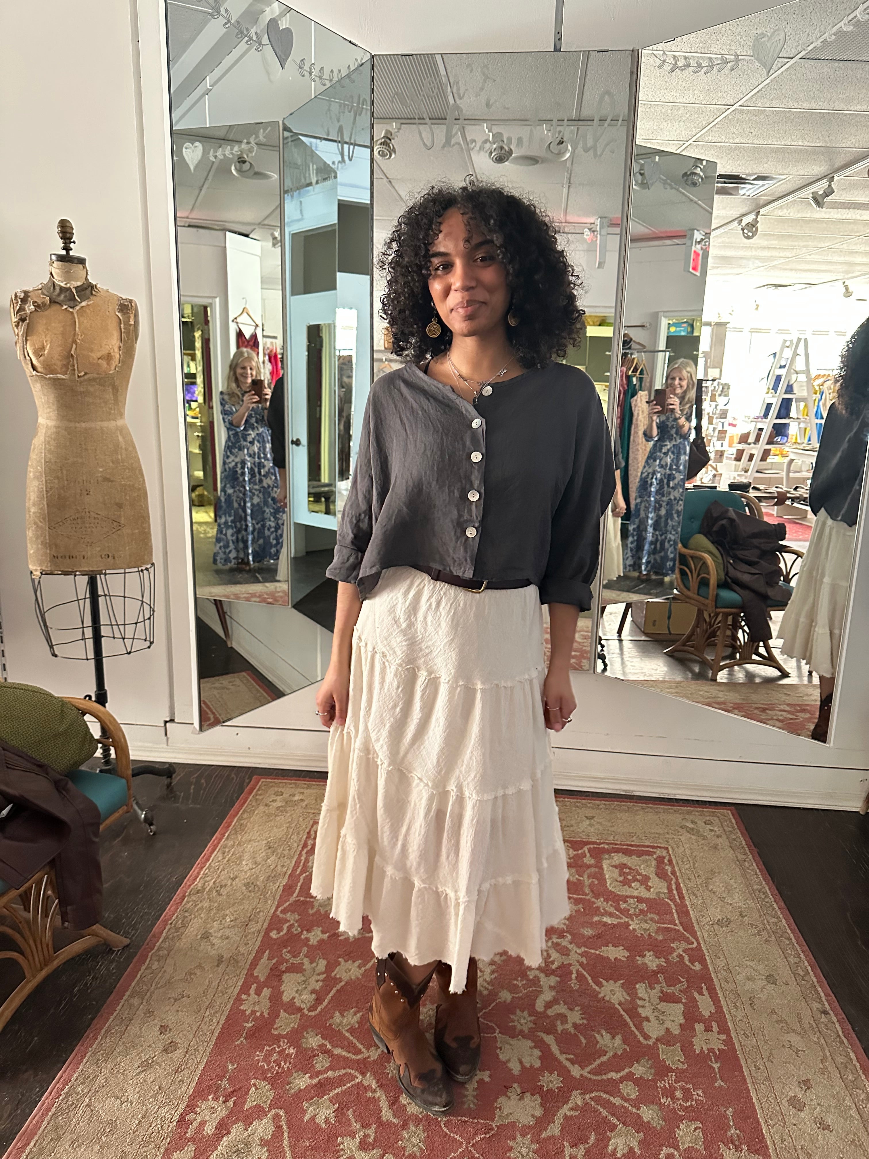 Cropped Linen Blouse