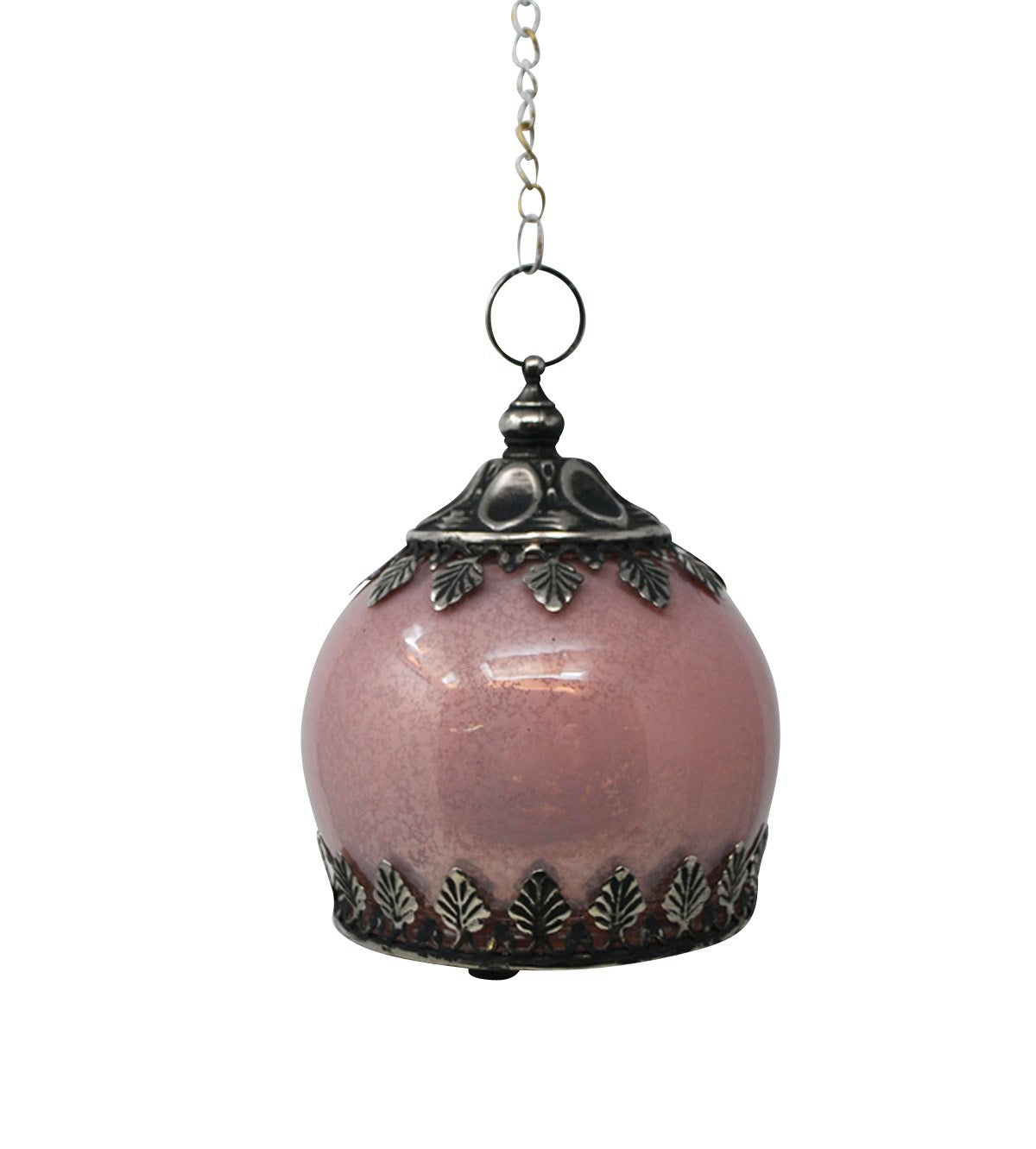 Glass  Lantern Small Crackled Rose - Out of the Blue
