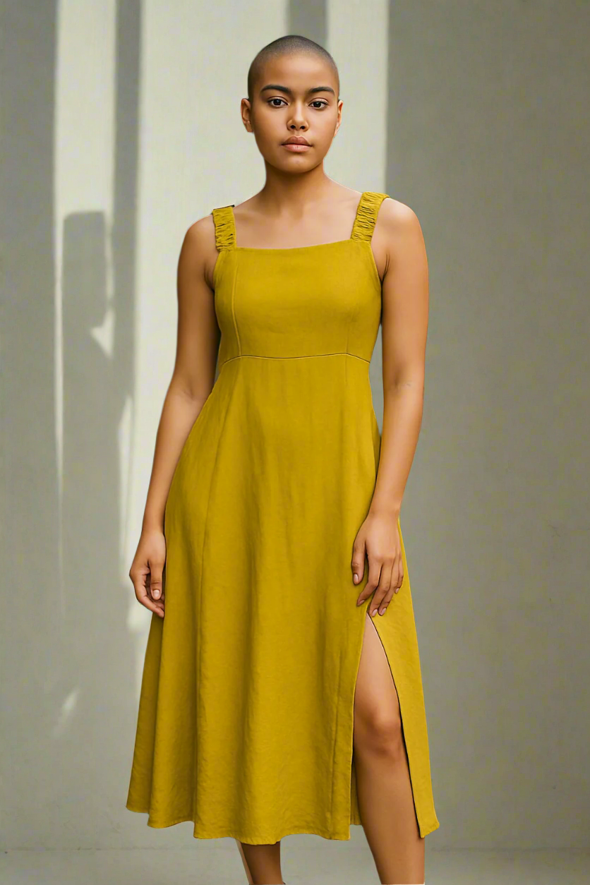 Marigold Linen Dress