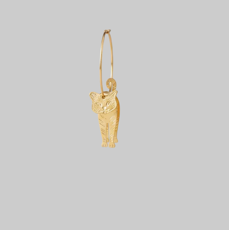 Sculptured Cat Ear-rings