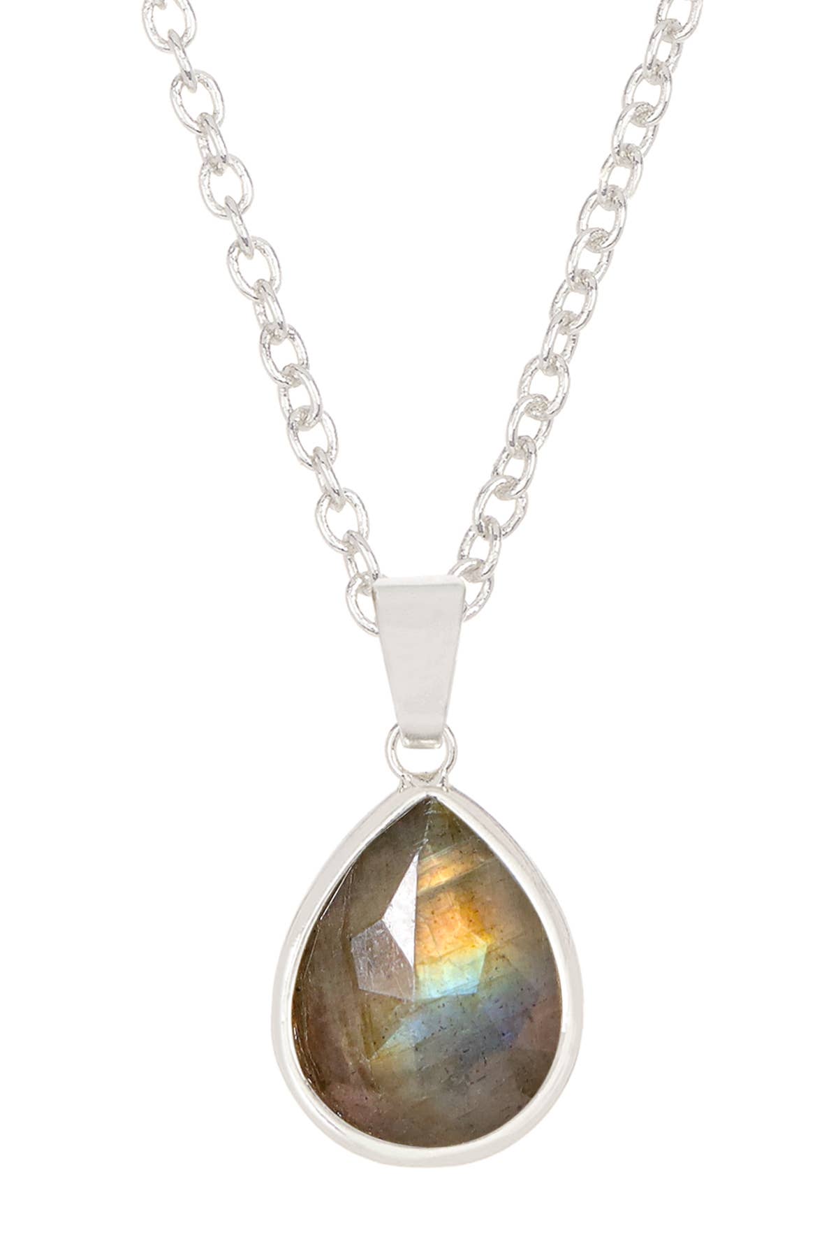 Labradorite Teardrop Pendant Necklace - SF