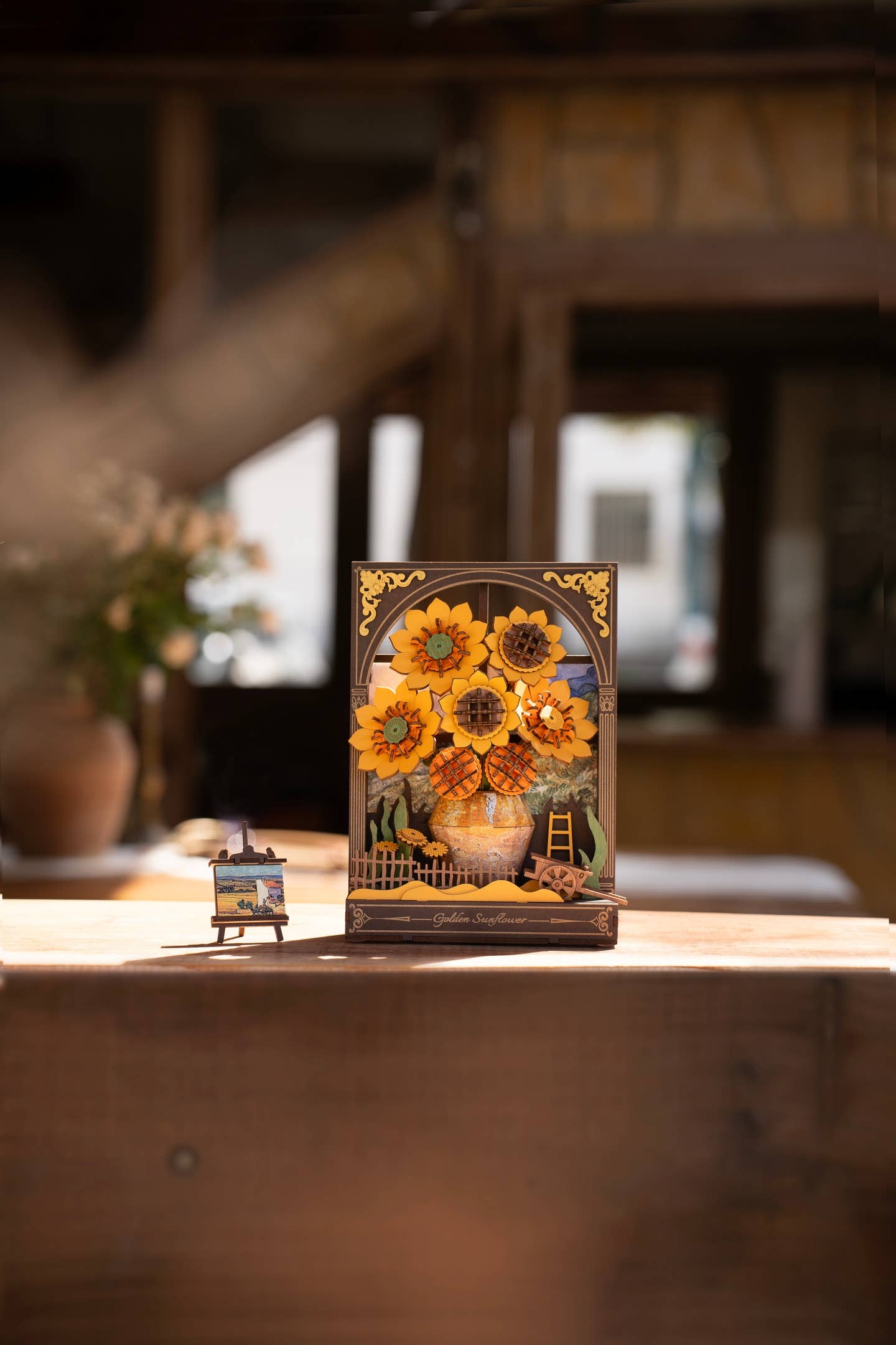 3D Wooden Puzzle: Golden Sunflower - Out of the Blue