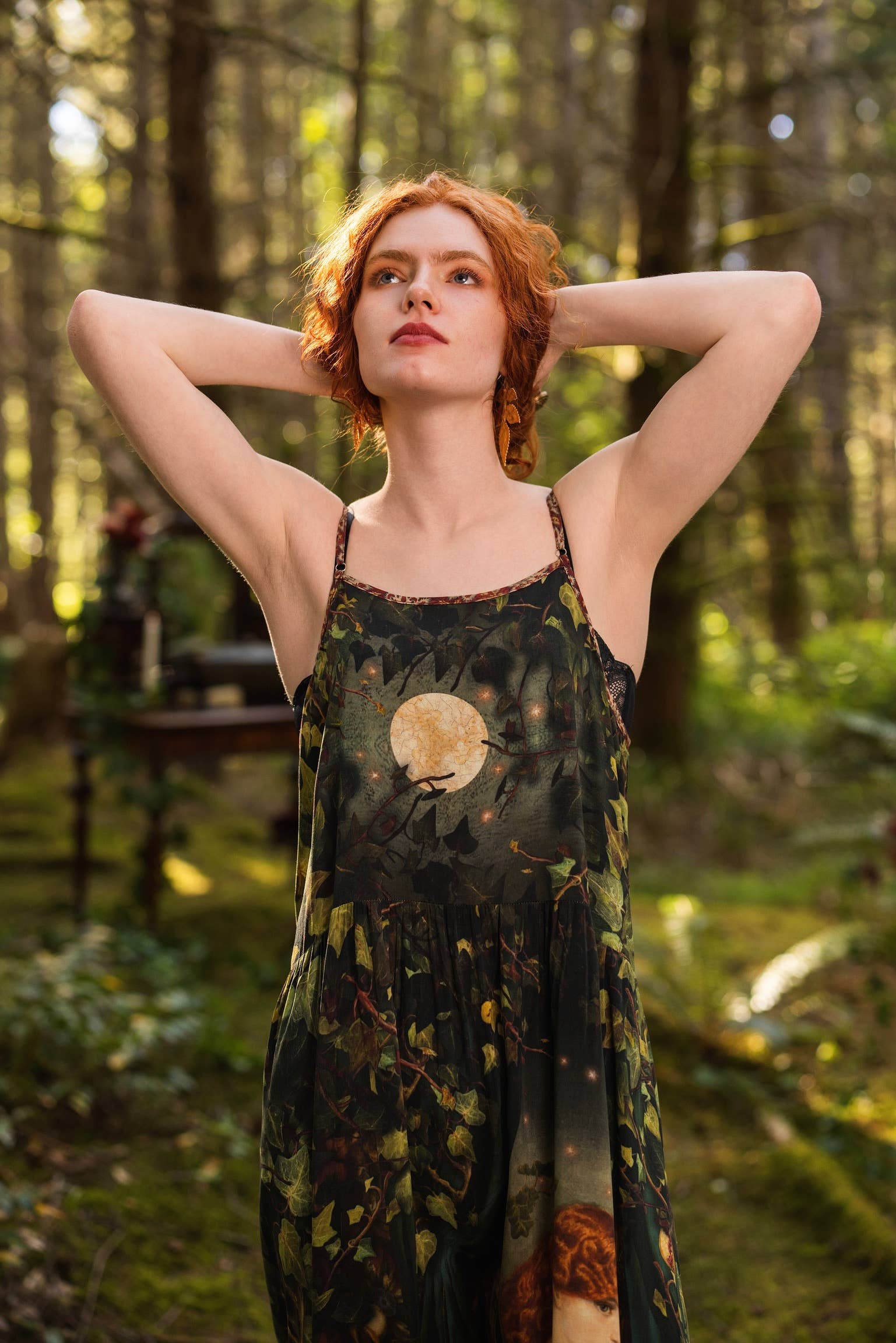 Solstice Bohéme Long Maxi Slip Dress w/ Persephone & Moon