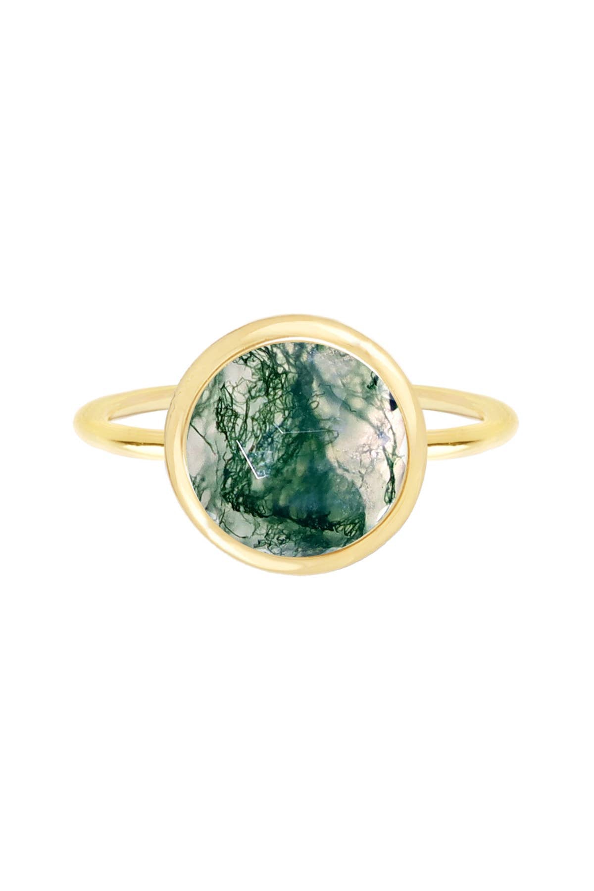 Moss Agate Lollipop Ring