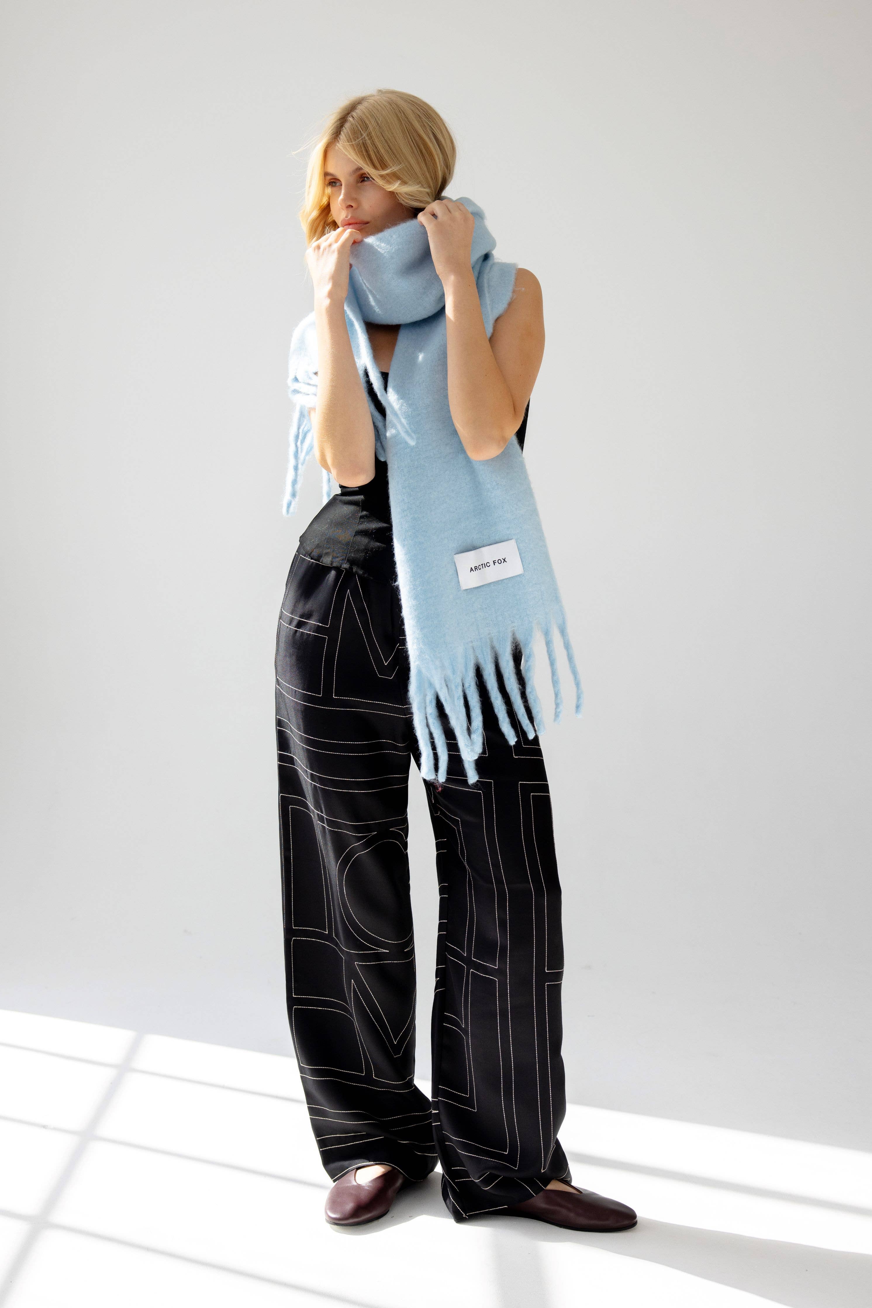 The Stockholm Scarf - 100% Recycled - Glacier Blue - FW25 - Out of the Blue