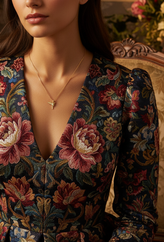 18k Gold Filled Hummingbird Necklace