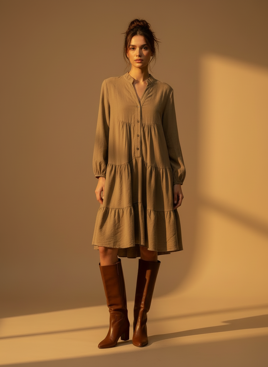 Sabine Button Up Cord Dress