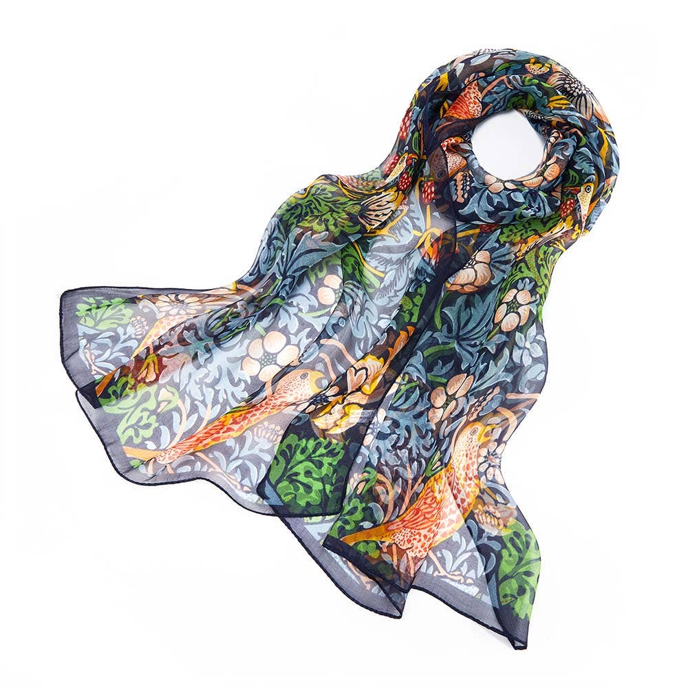 William Morris Silk Scarf - Out of the Blue