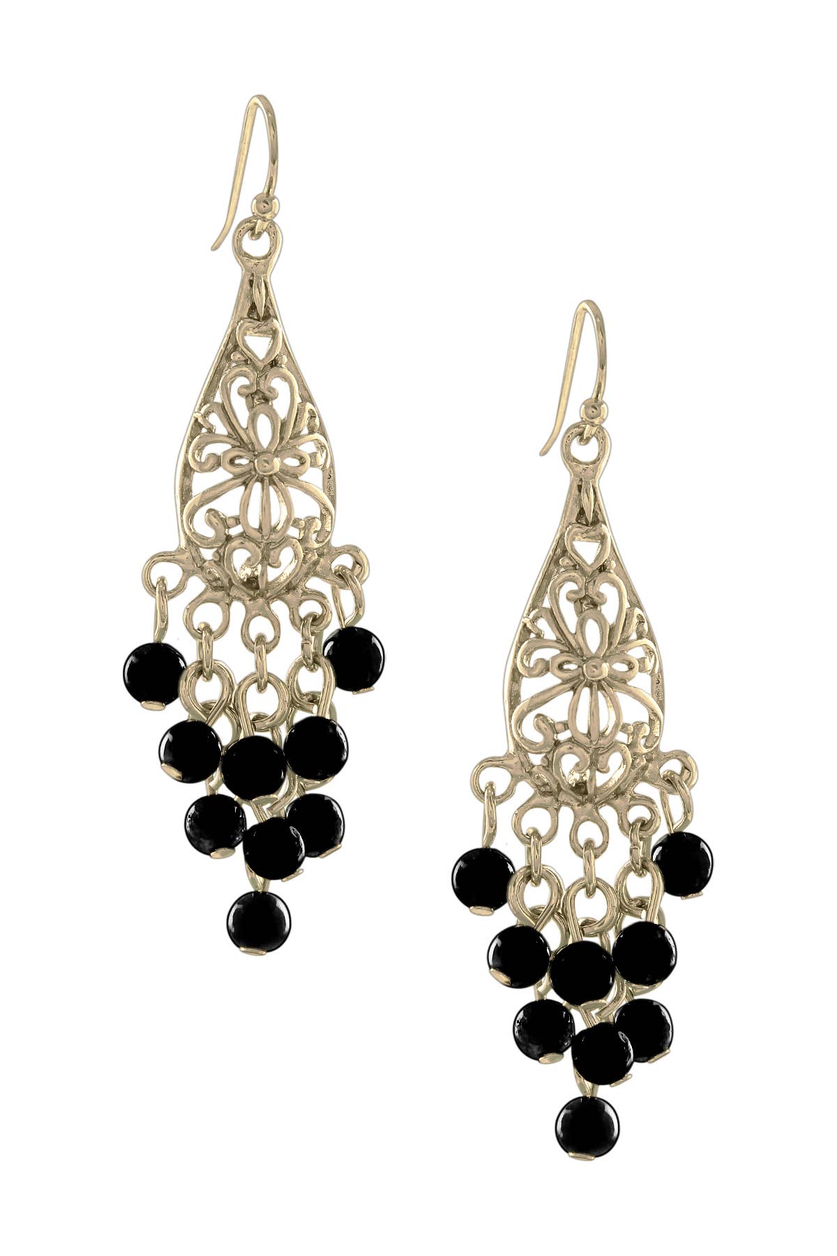 Black Onyx Bohemian Vintage Drop Earrings