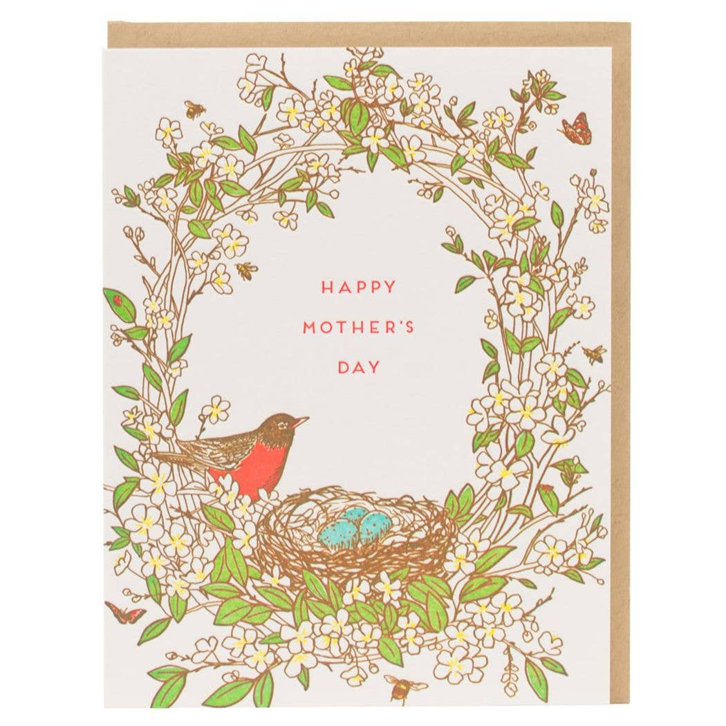 Mother's Day Robin Bird Nest Card - Out of the Blue