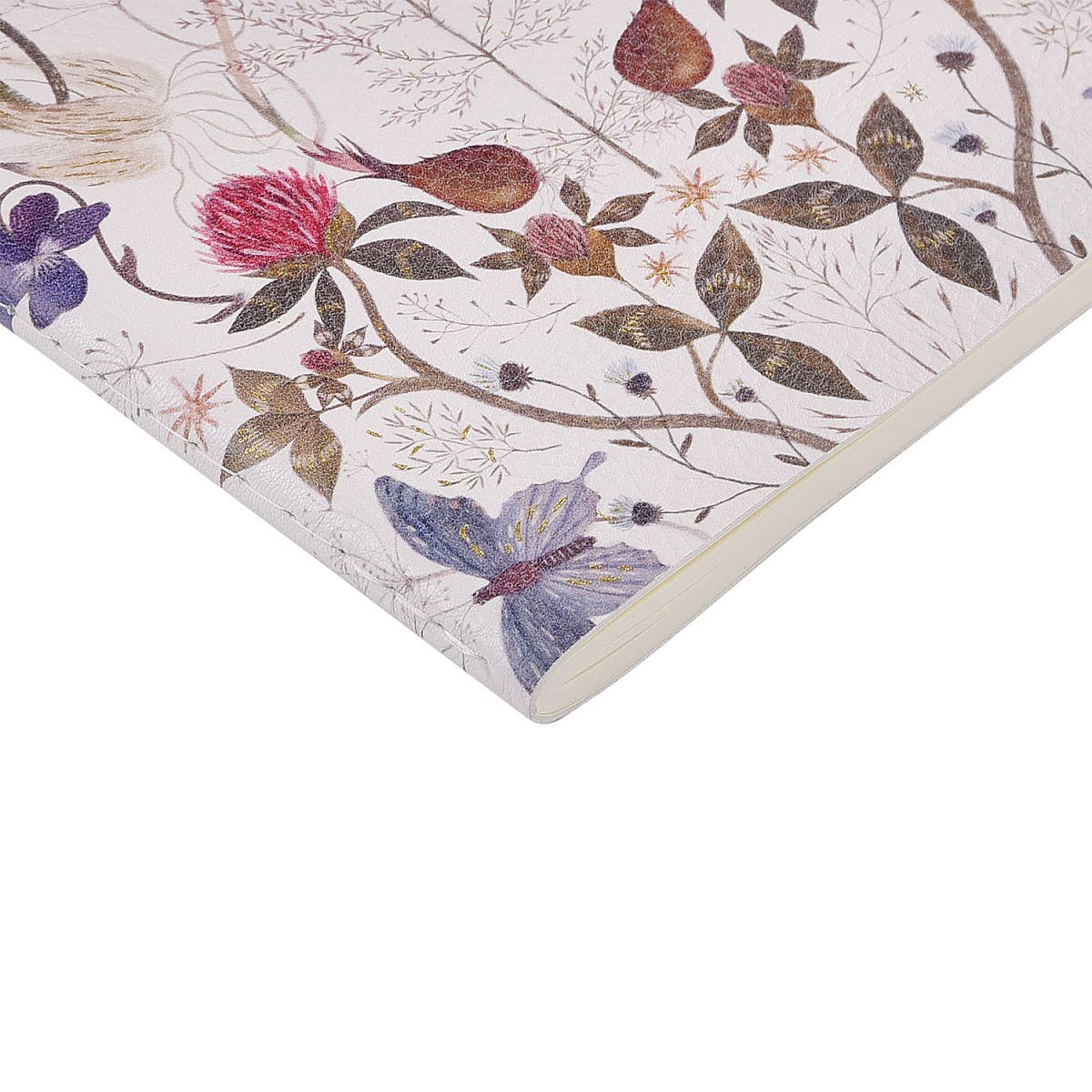 Vegan Leather A5 Notebook - Symmetrical Flora - Out of the Blue