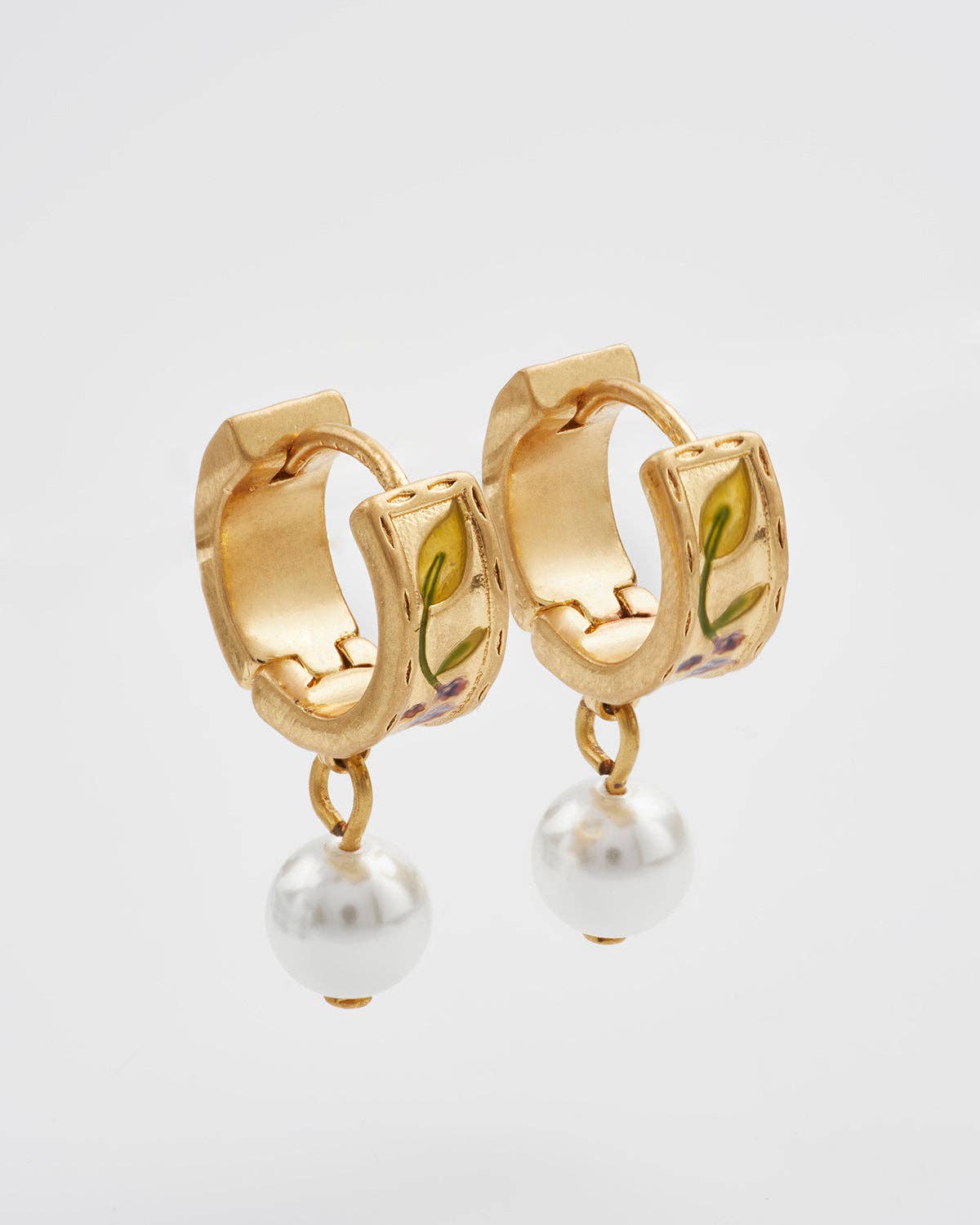 Blackberry Bramble Pearl Drop Gold Earrings - Out of the Blue