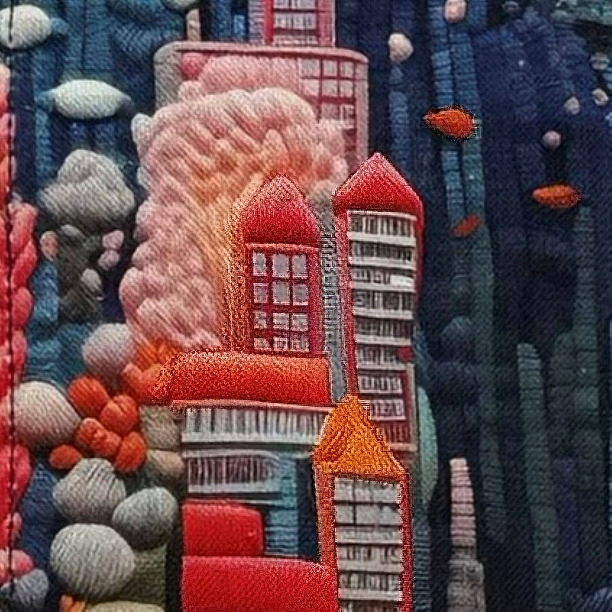 Handmade RFID Card Holder, Digital Embroidery Print Wallet