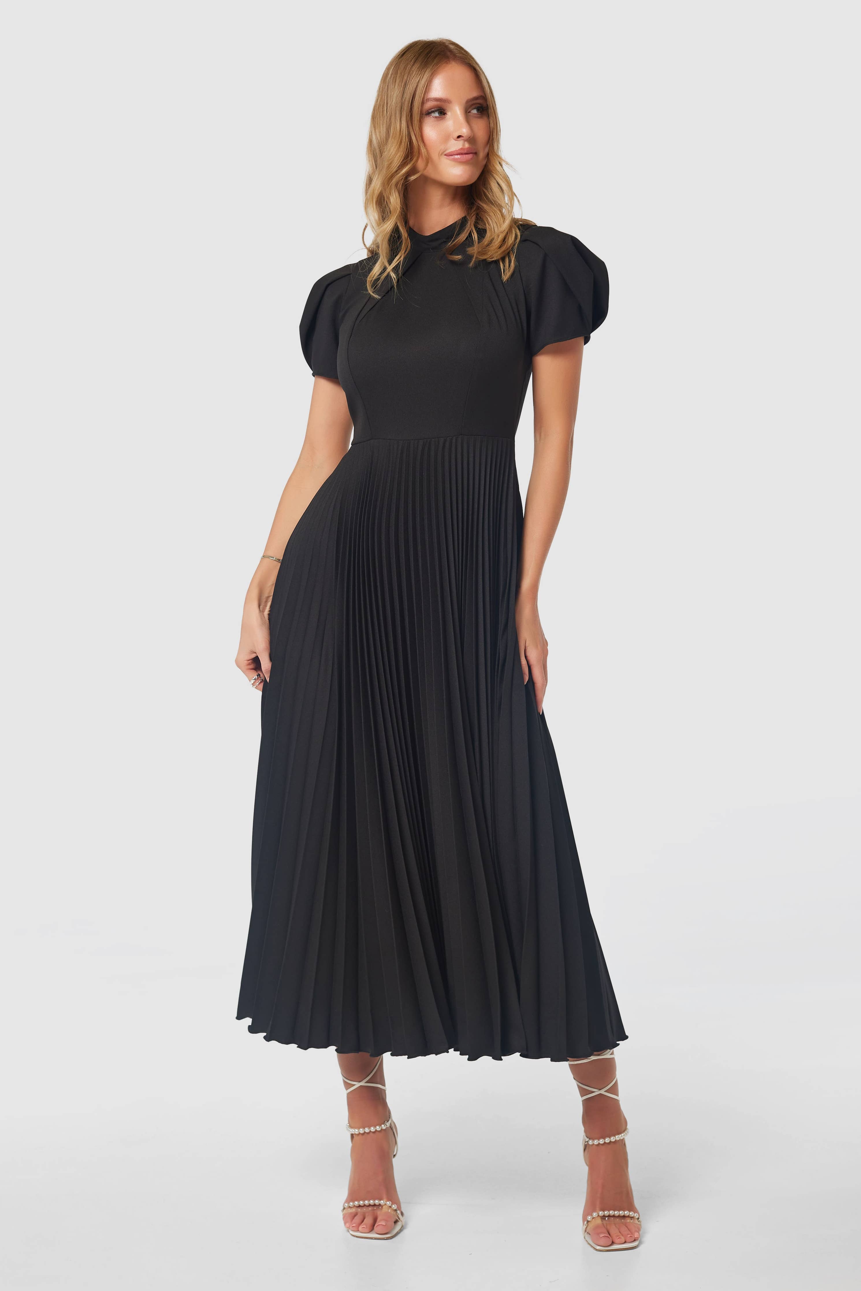 Closet London Pleated Dress D9879 - Out of the Blue