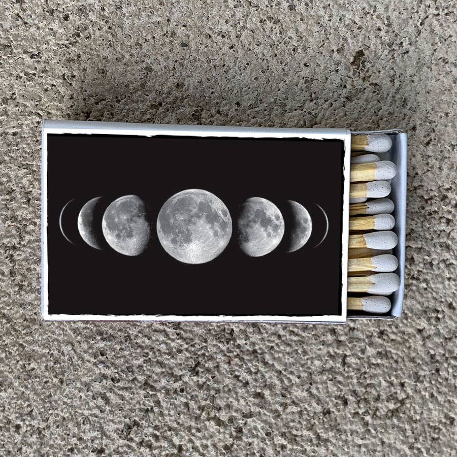 Moon Phases Matchbox • Decorative Matches - Candle Acc