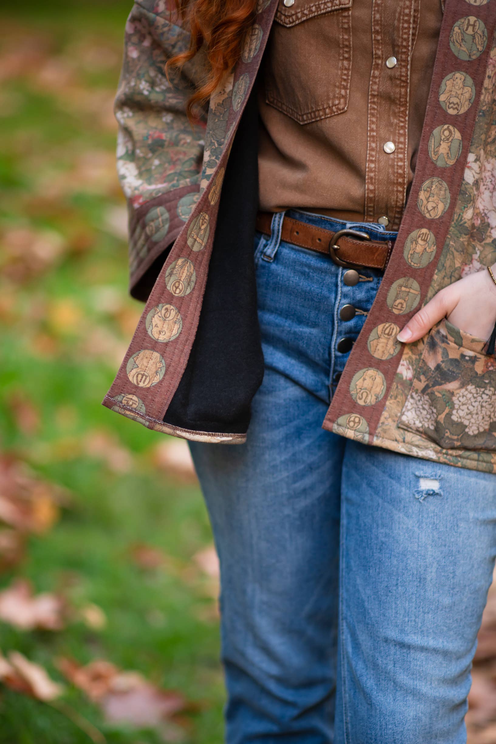 Dreamweaver Cozy Fleece Cardigan Kimono Jacket with Zodiac - Out of the Blue