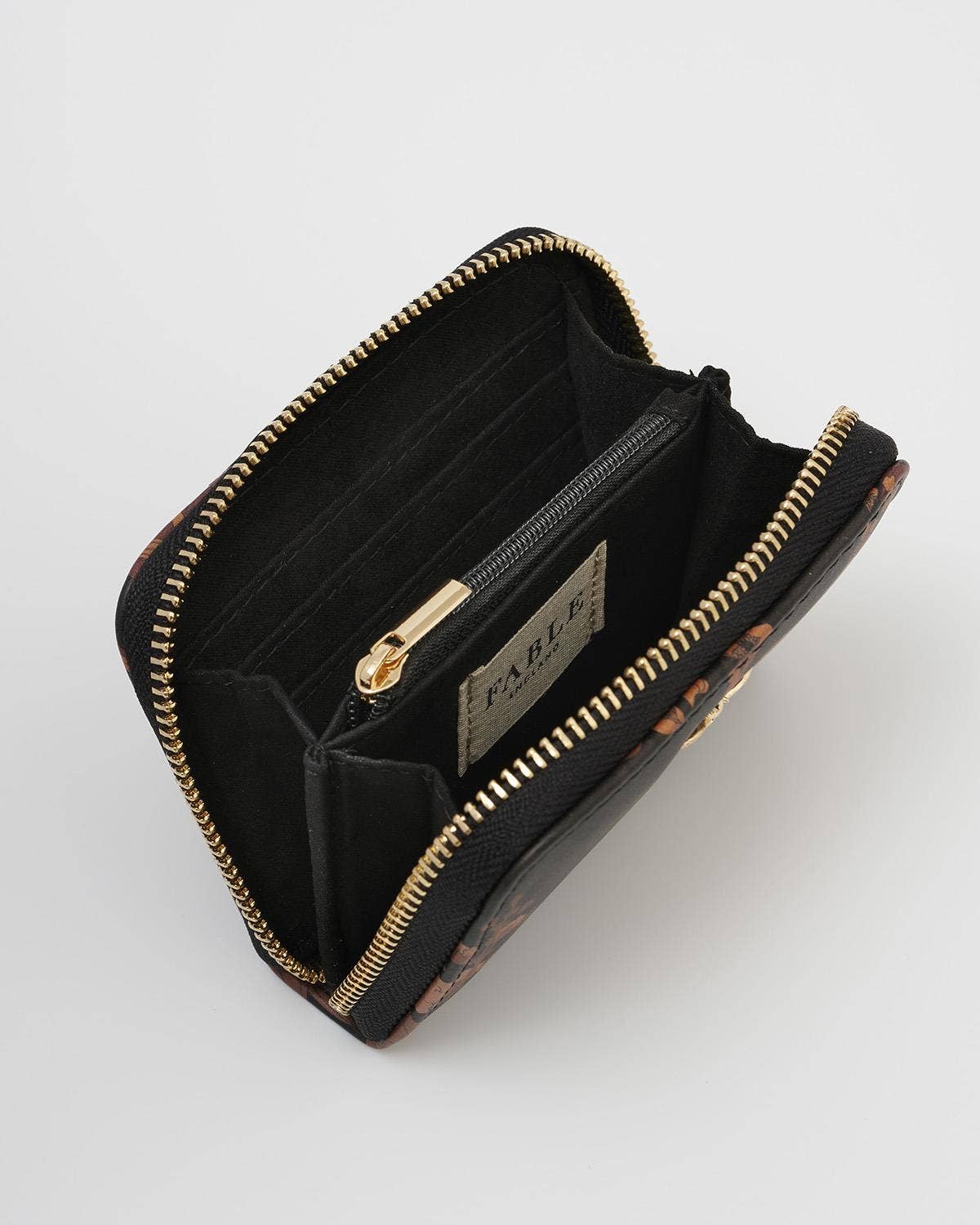 Deco Blooms Black Zip Wallet