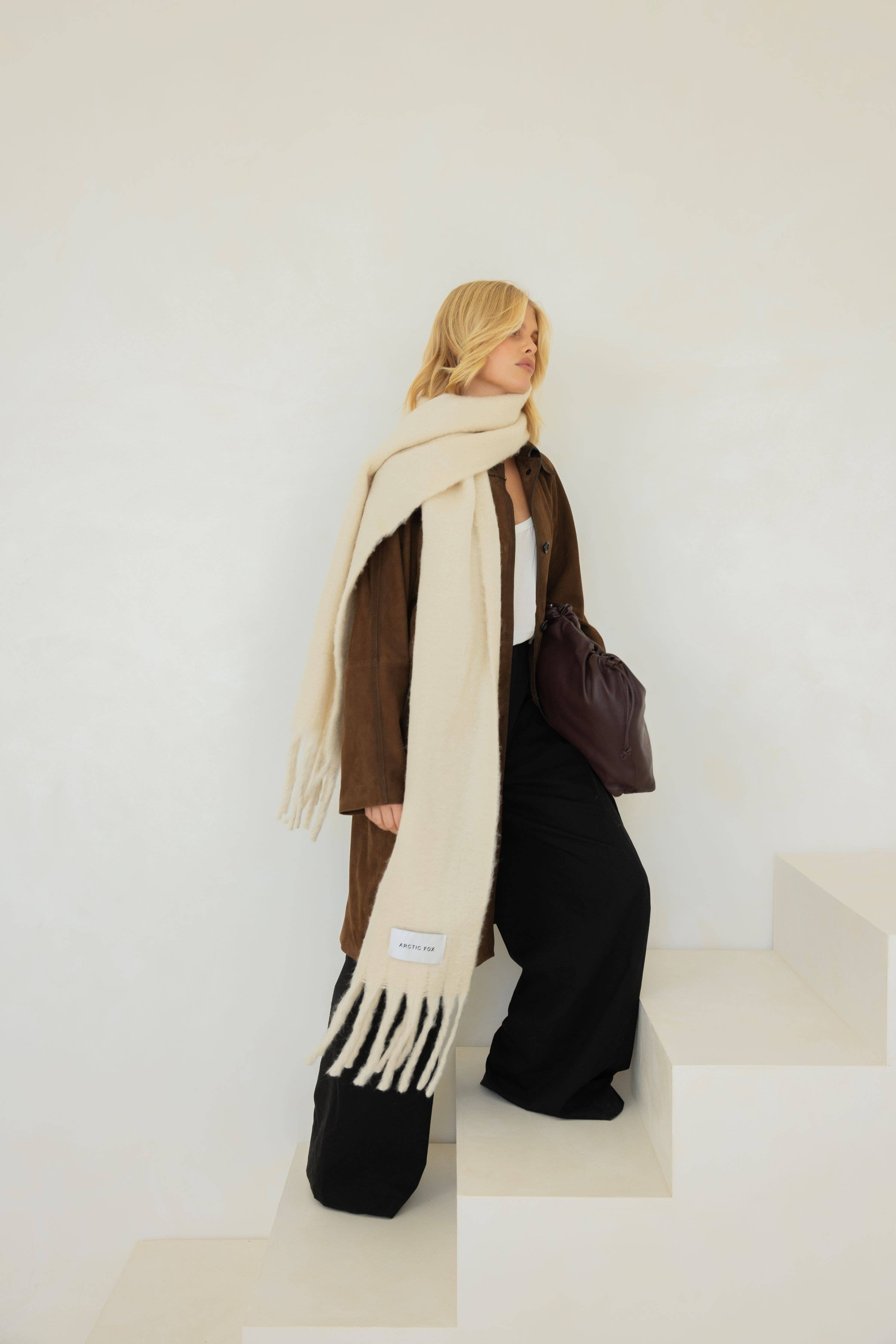 The Reykjavik Scarf - 100% Recycled - Pebble Beige - FW25 - Out of the Blue