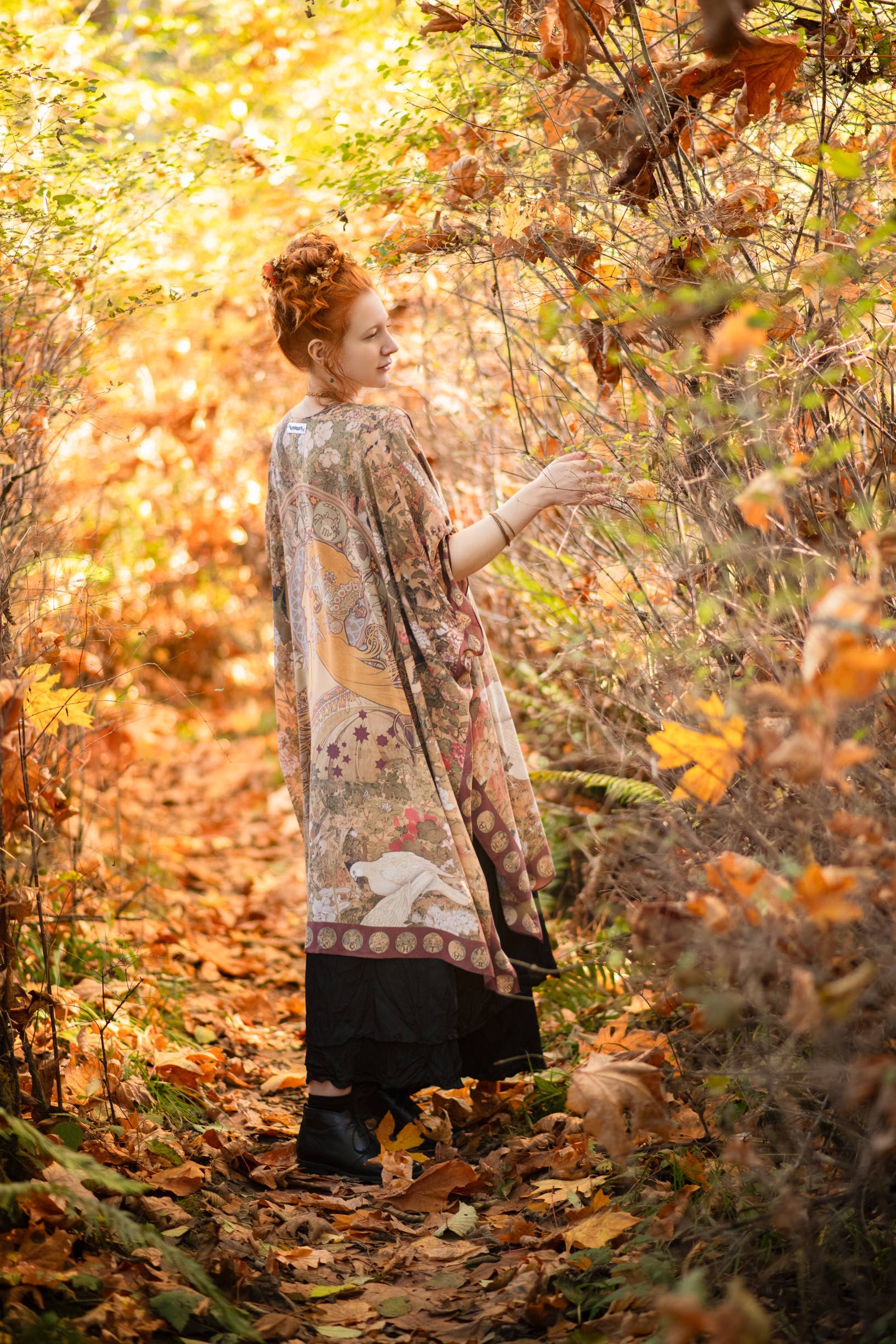 Dream Weaver Bohemian Goddess Starduster Kimono w/Zodiac - Out of the Blue