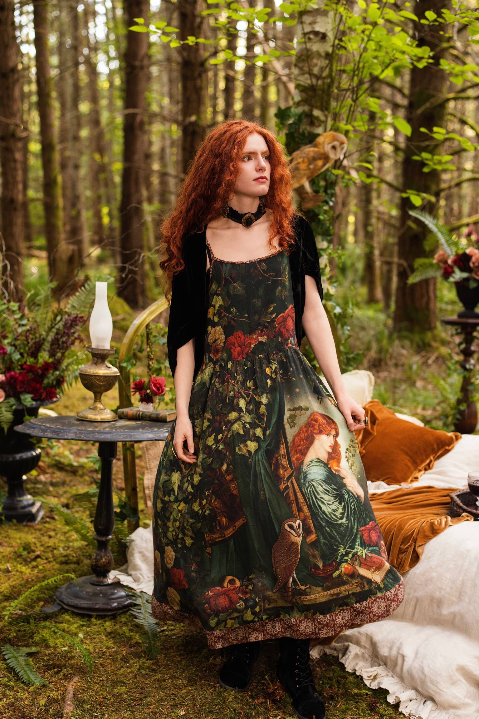 Solstice Bohéme Long Maxi Slip Dress w/ Persephone & Moon