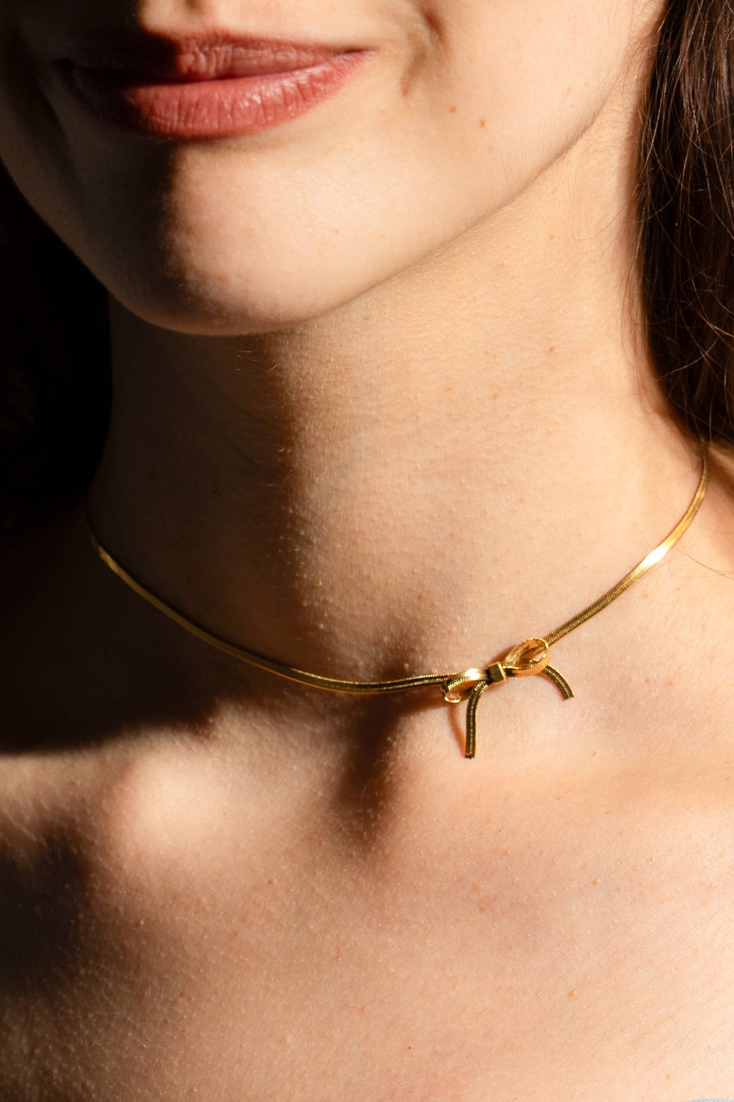 Let it Bow Choker / Necklace - 18K Gold Plated - Out of the Blue