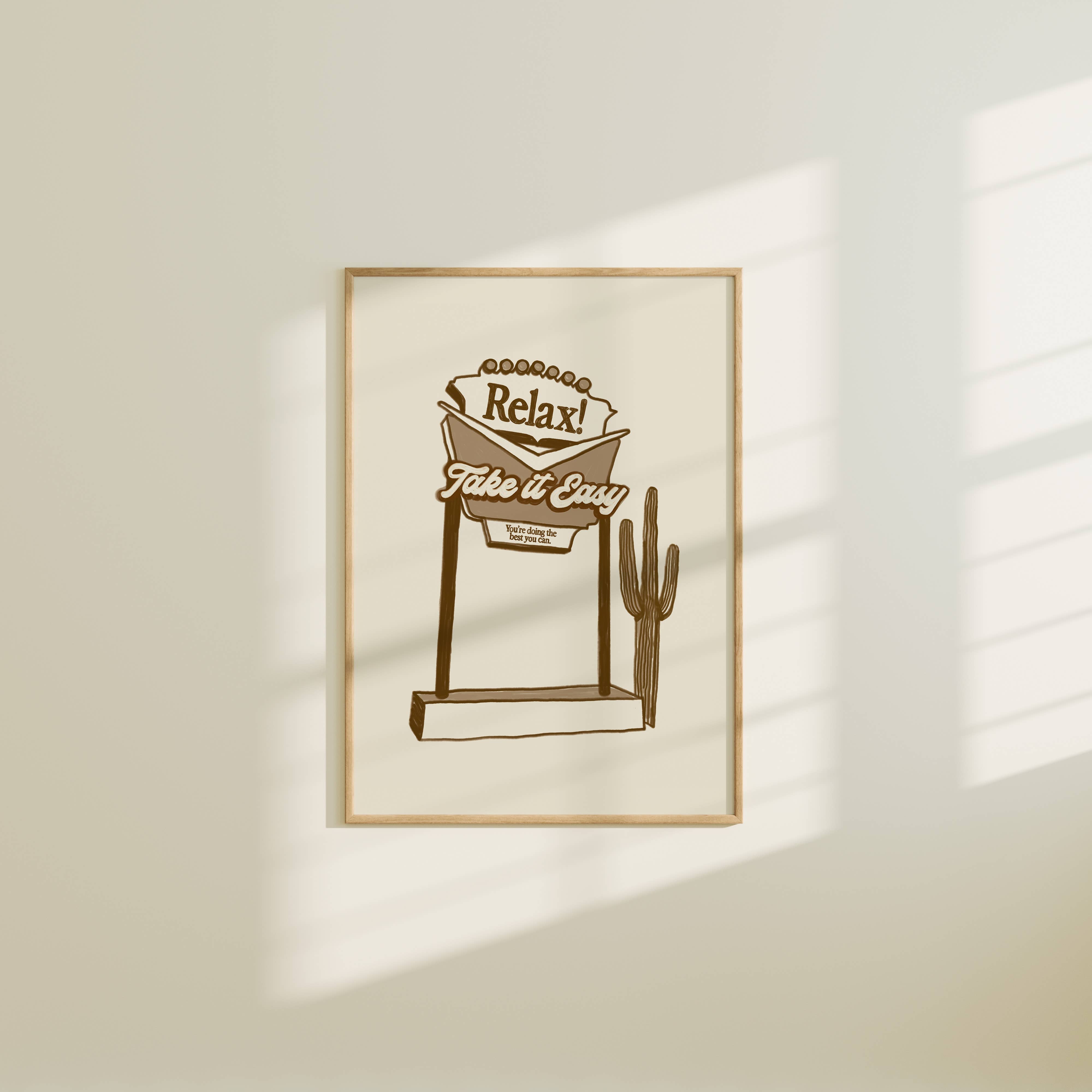 Vintage Western Motel Self Love Quote Art Print - Out of the Blue