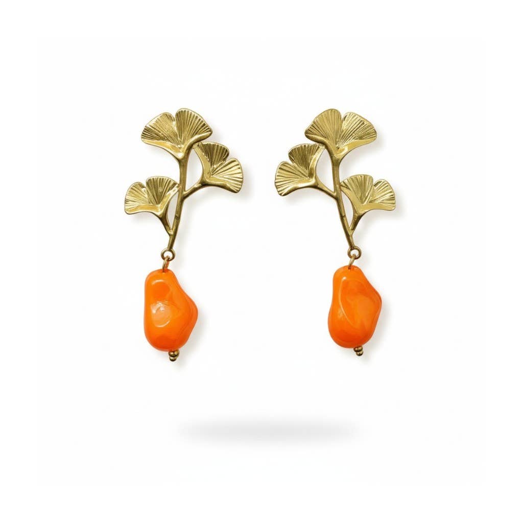 Ginkgo Biloba Dangle Earrings - Out of the Blue