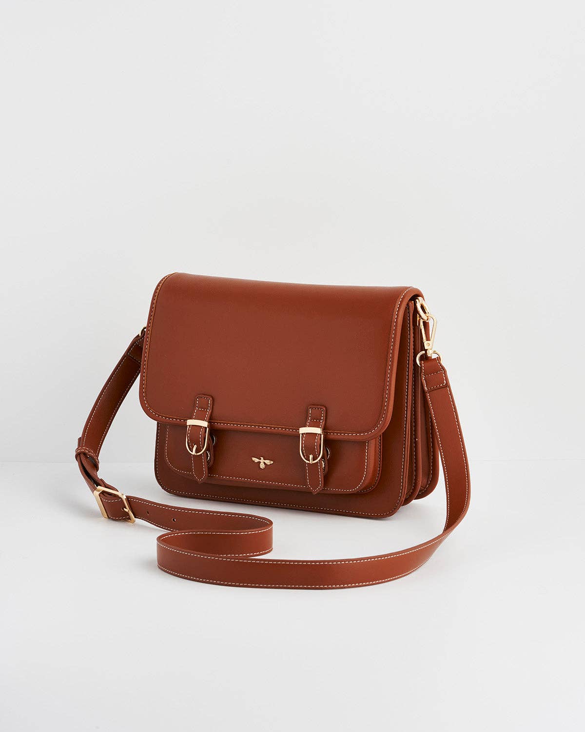 Into the Woods Tan Classic Satchel - Out of the Blue