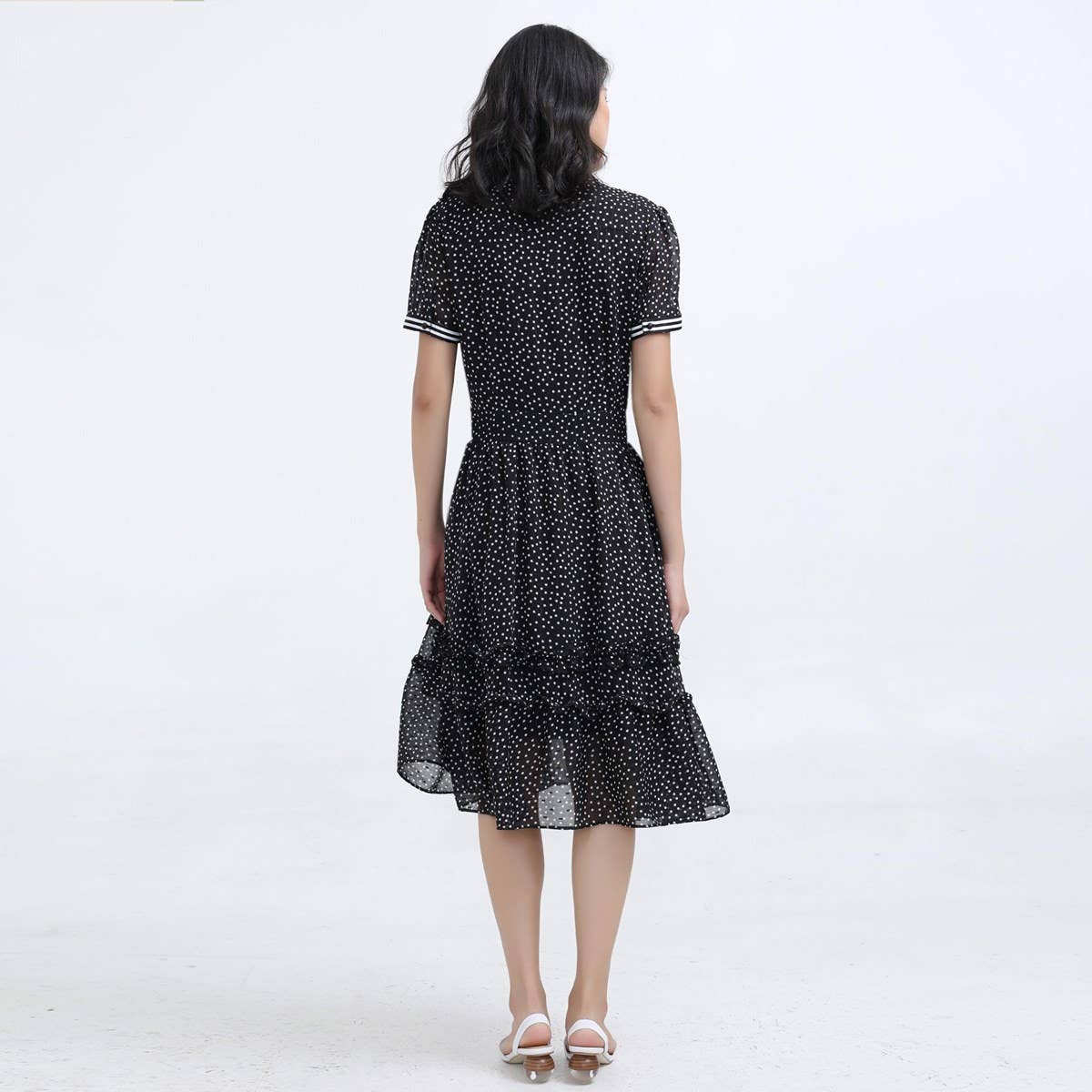 Polka Dot Chiffon Dress