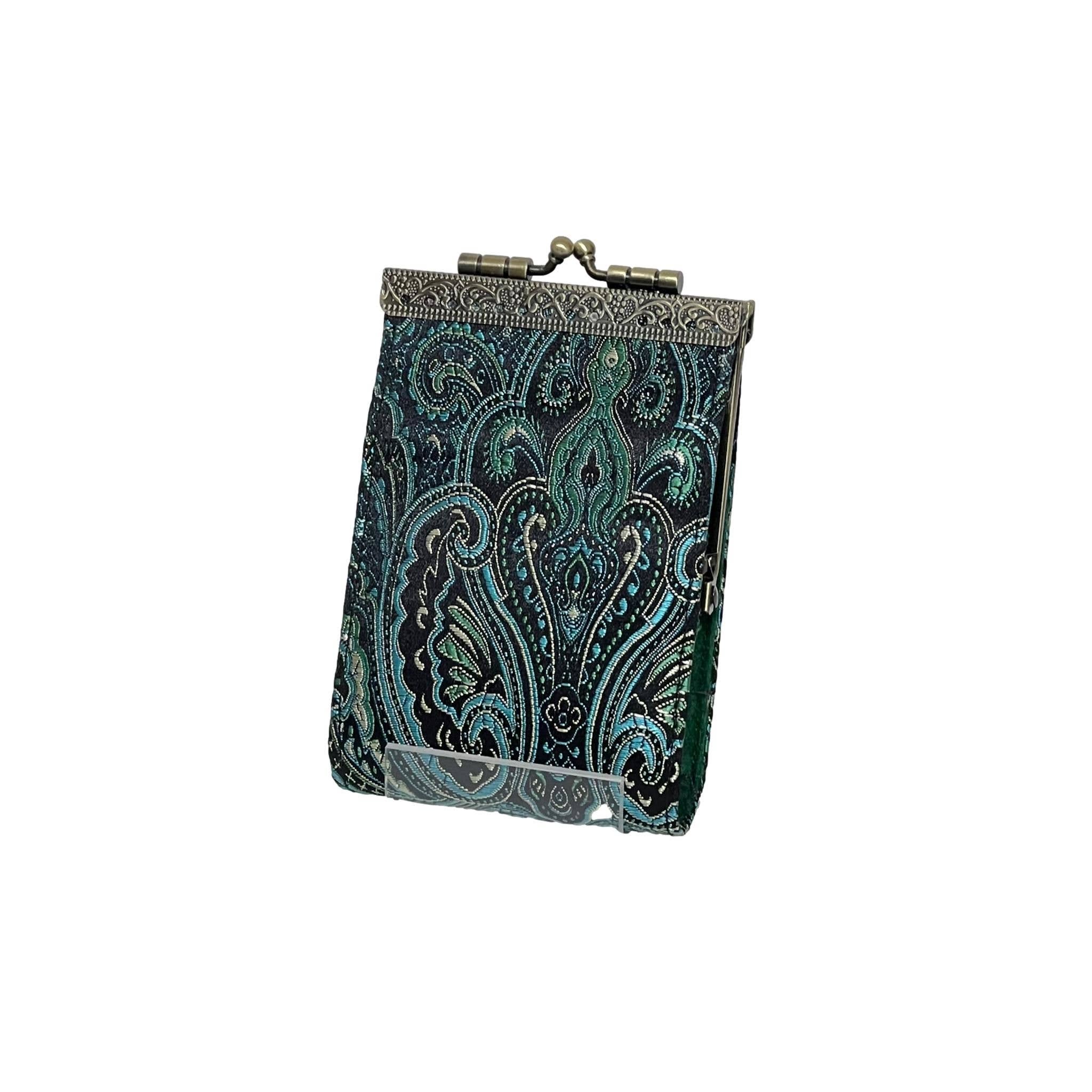 Paisley Pattern Brocade Card Holder with RFID Protection