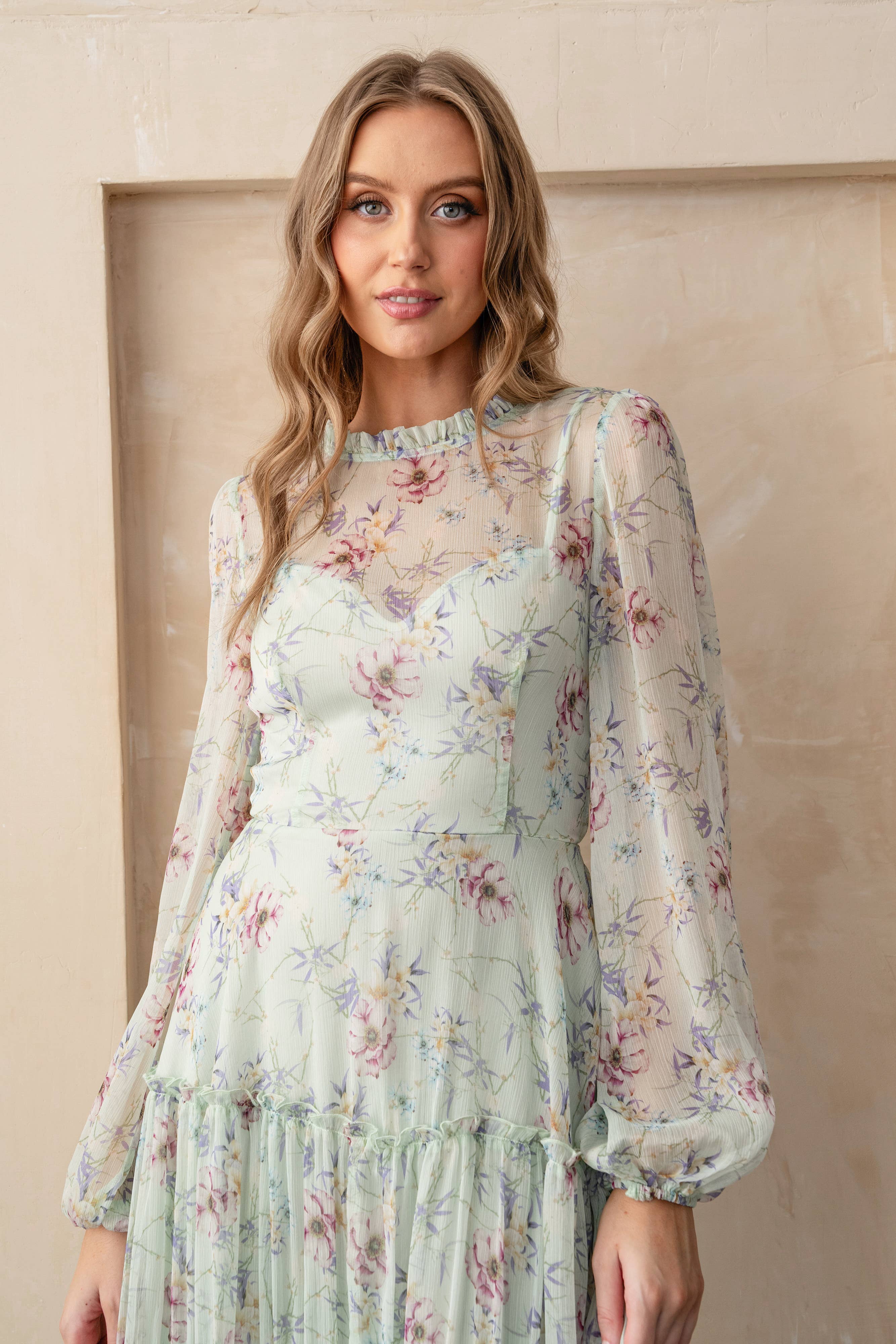 FLORAL LONGSLEEVE DRESS - Out of the Blue