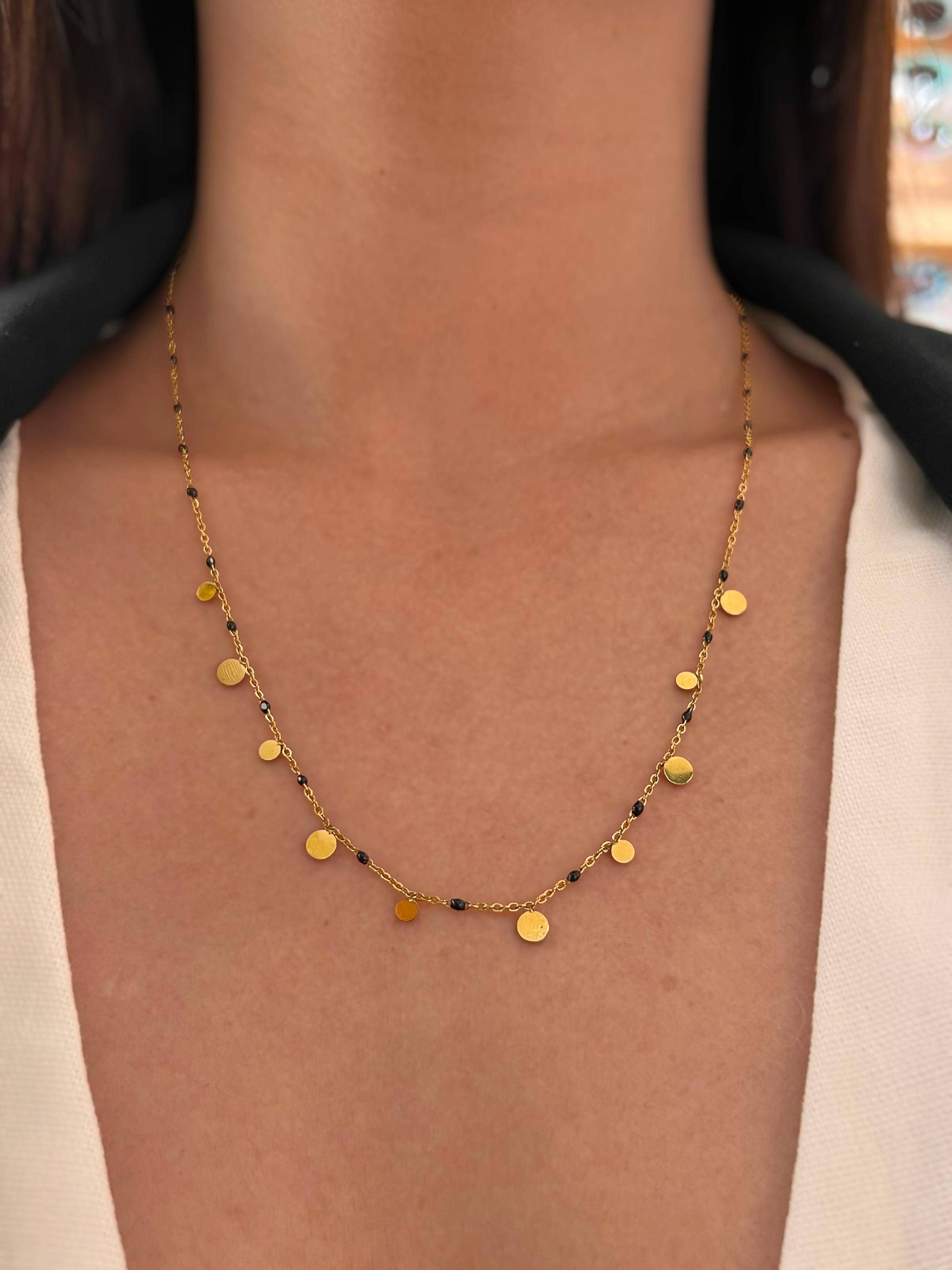 Dots Enamel Necklace - Out of the Blue