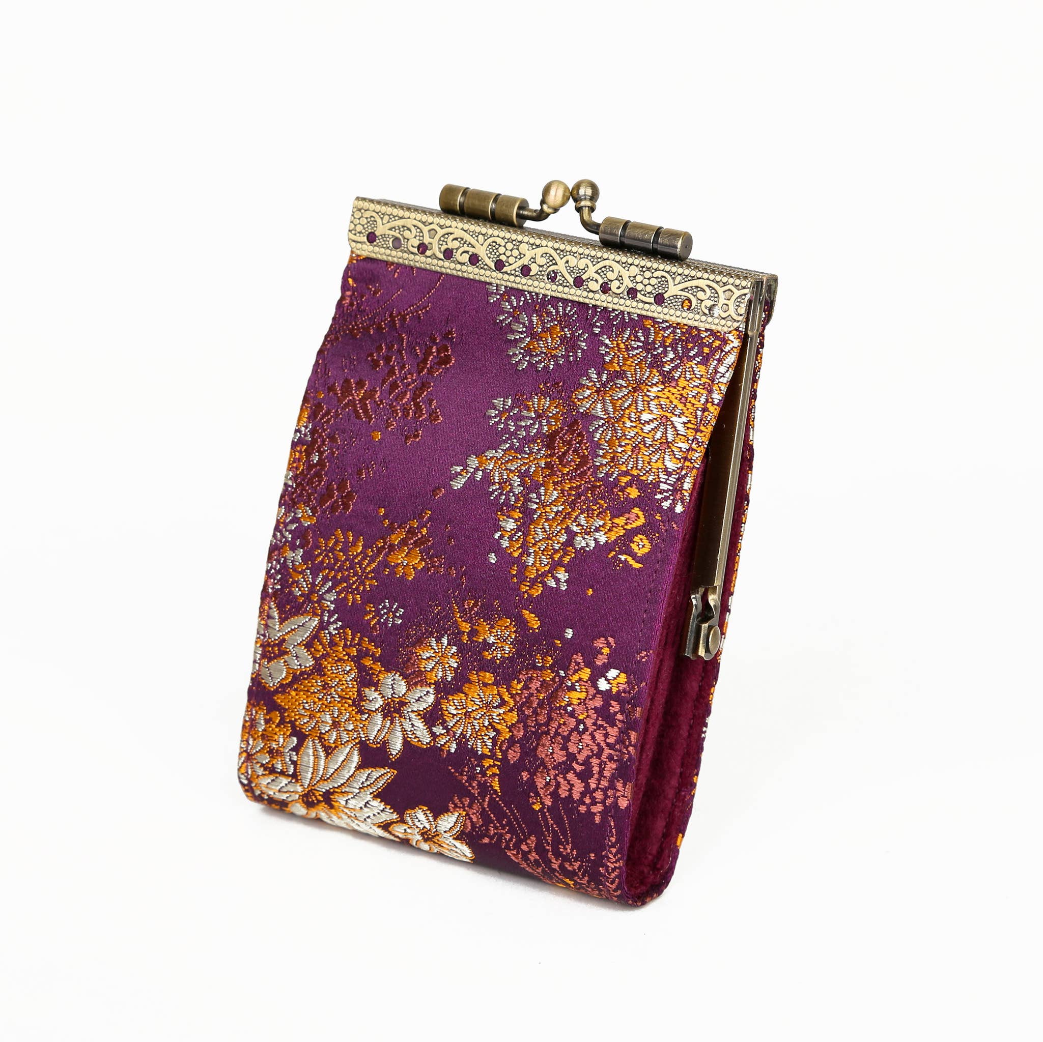 Plum Brocade Card Holder