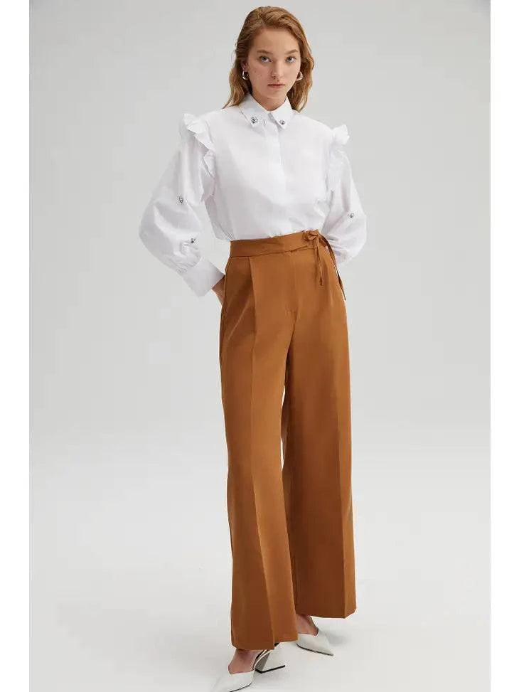 WIDE LEG CREPE TROUSERS - Out of the Blue