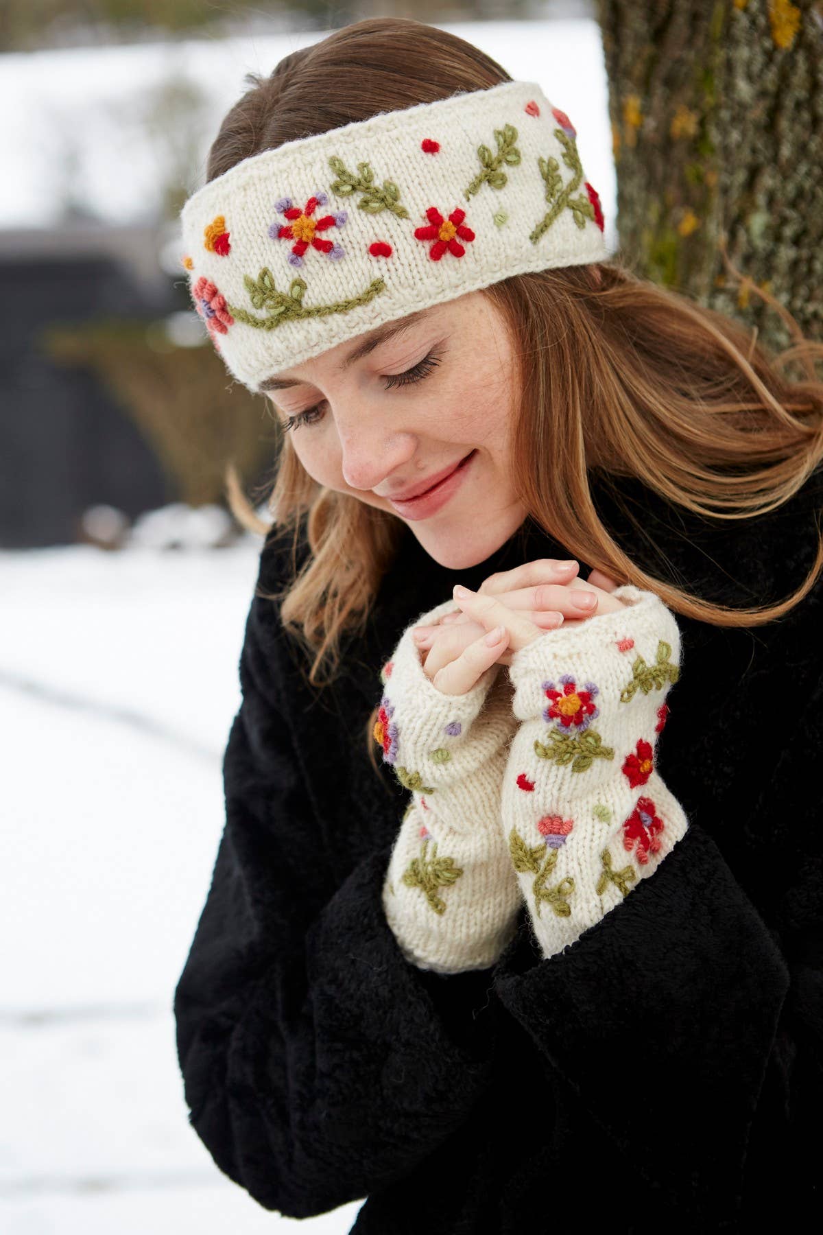 Embroidered Flowers Headband