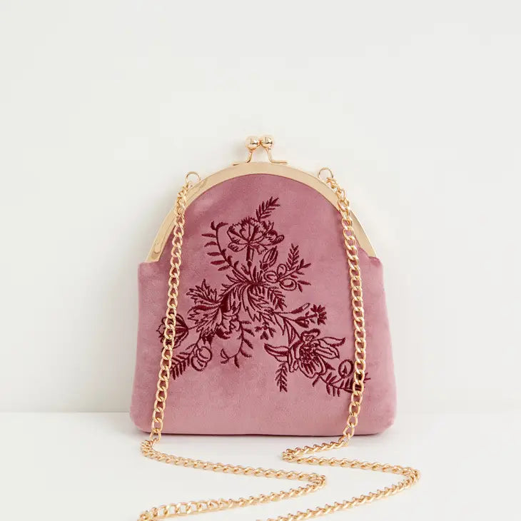 Victoriana Embroidered Bag Rose - Out of the Blue