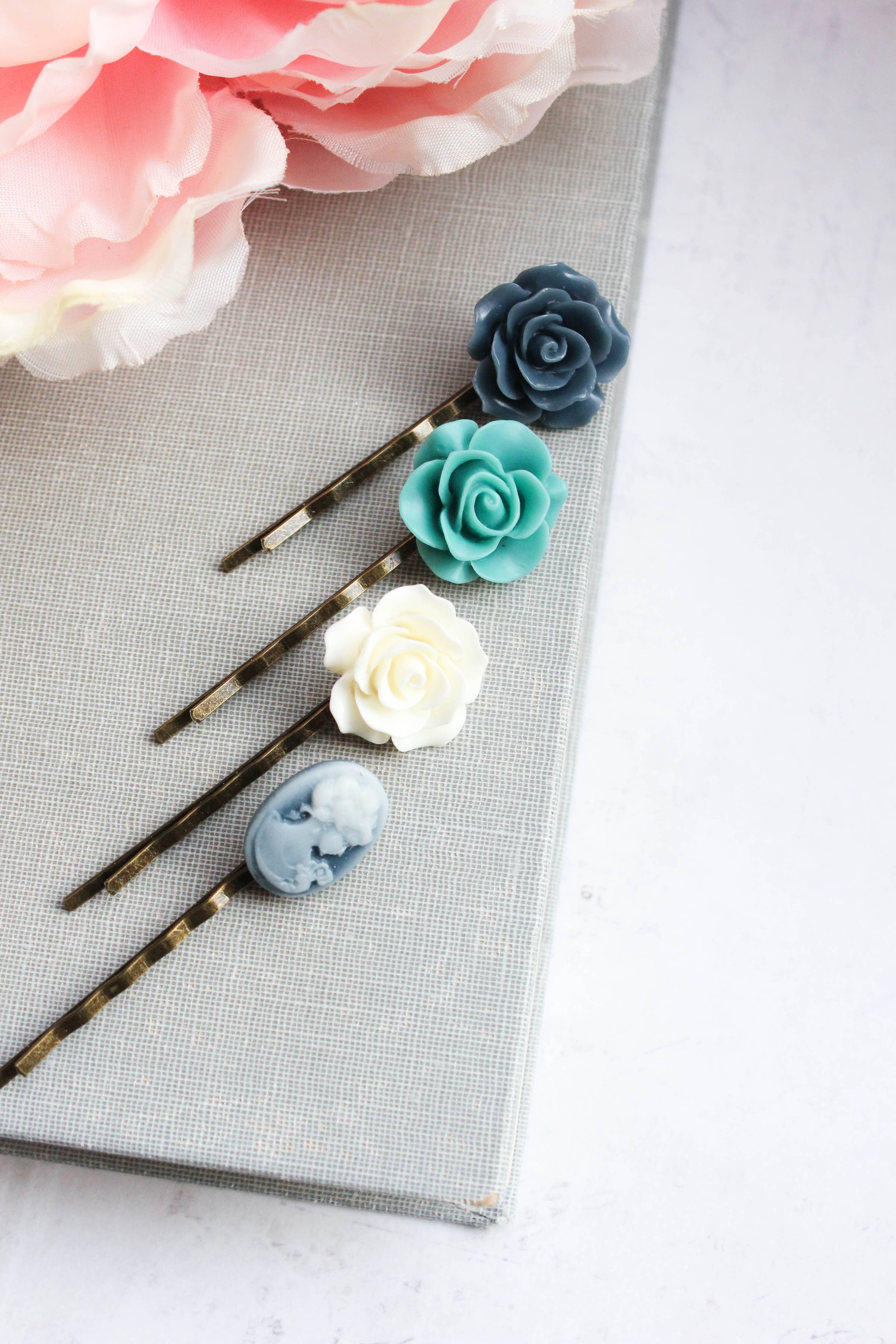 Flower Bobby Pins - set of 4