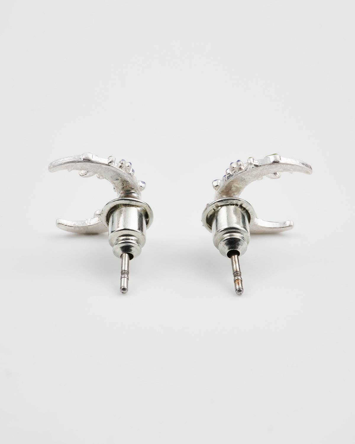 Nightshade Moon Silver Stud Earrings