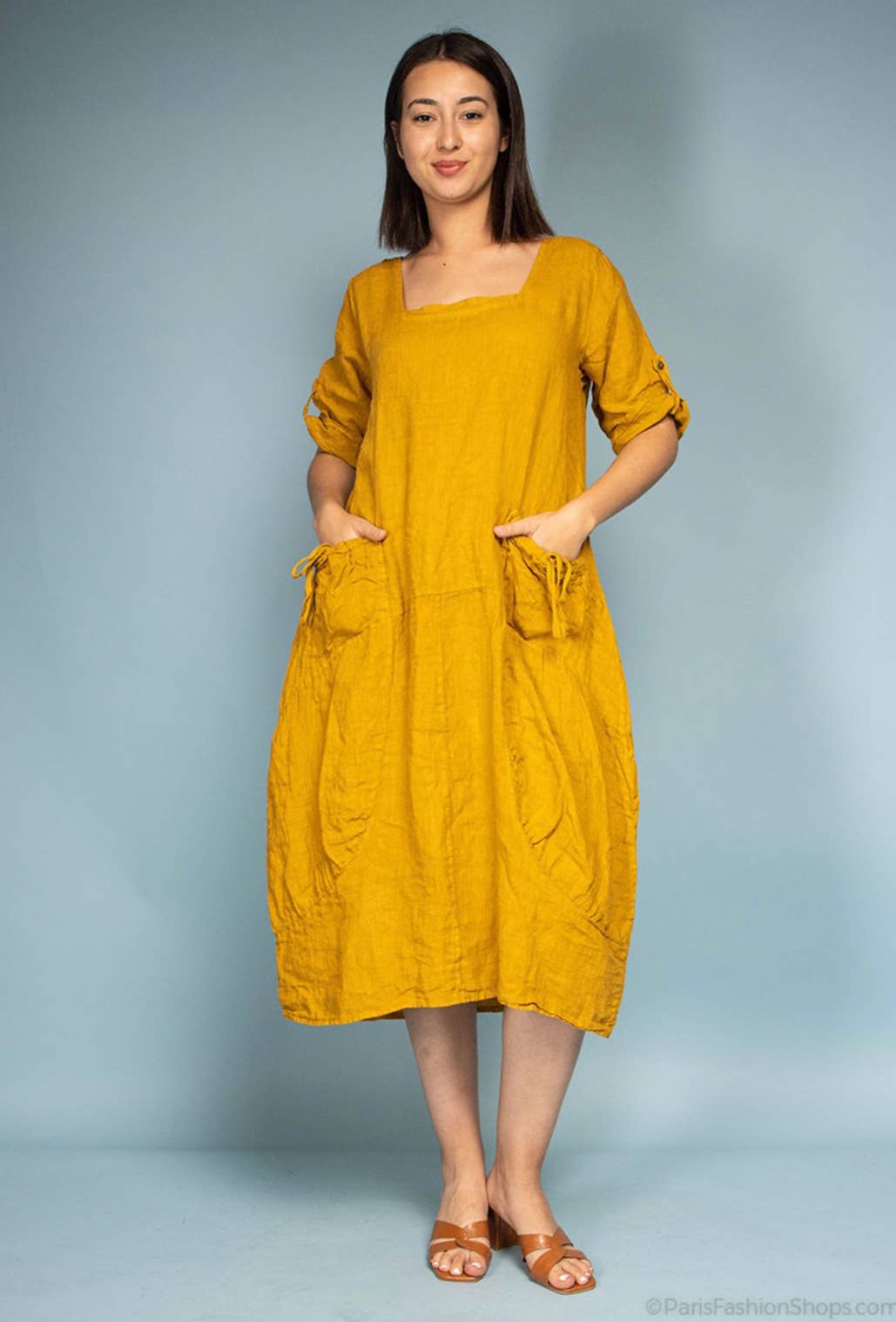 Rachel Pocket Linen Dress