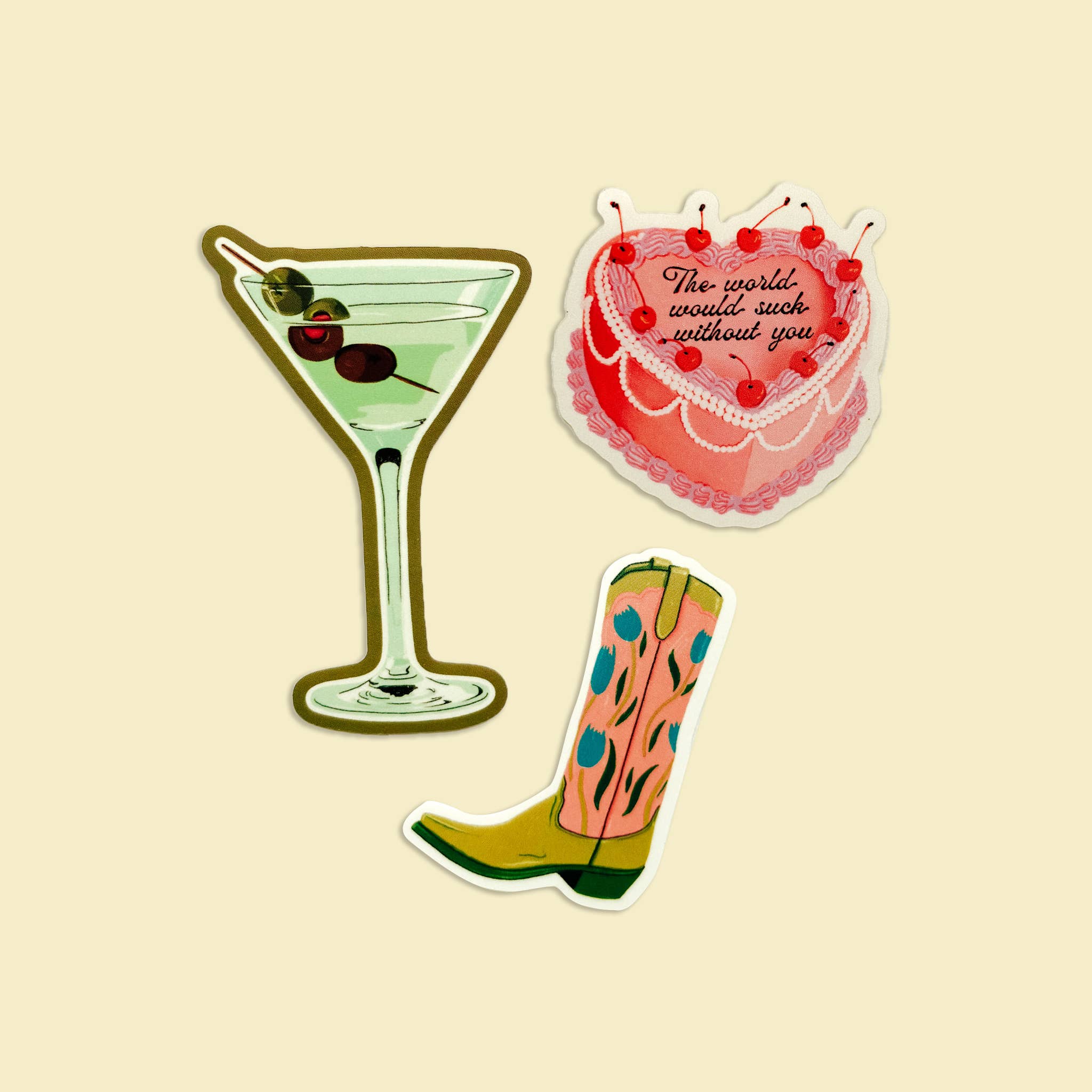 The World Would Suck Without You Vintage Cake Sticker - Out of the Blue